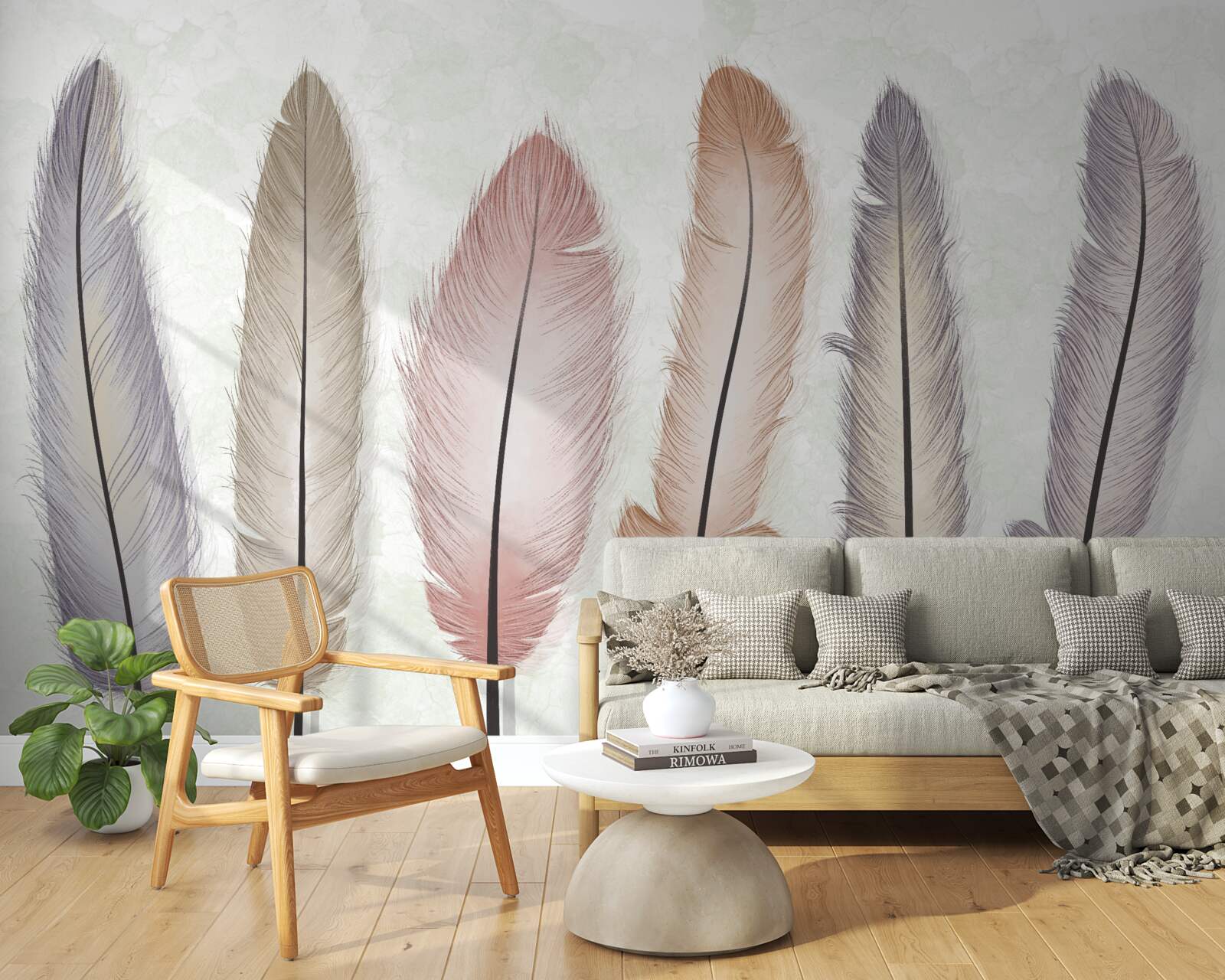 Fototapeta nádherné pastelové pierka majú značnú dĺžku