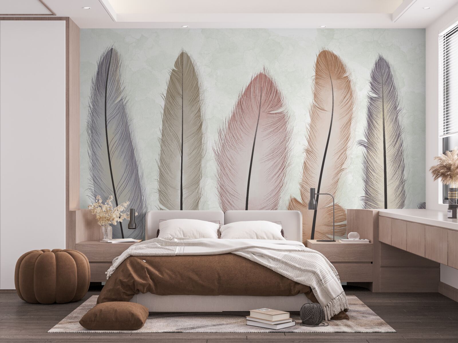 Fototapeta nádherné pastelové pierka majú značnú dĺžku