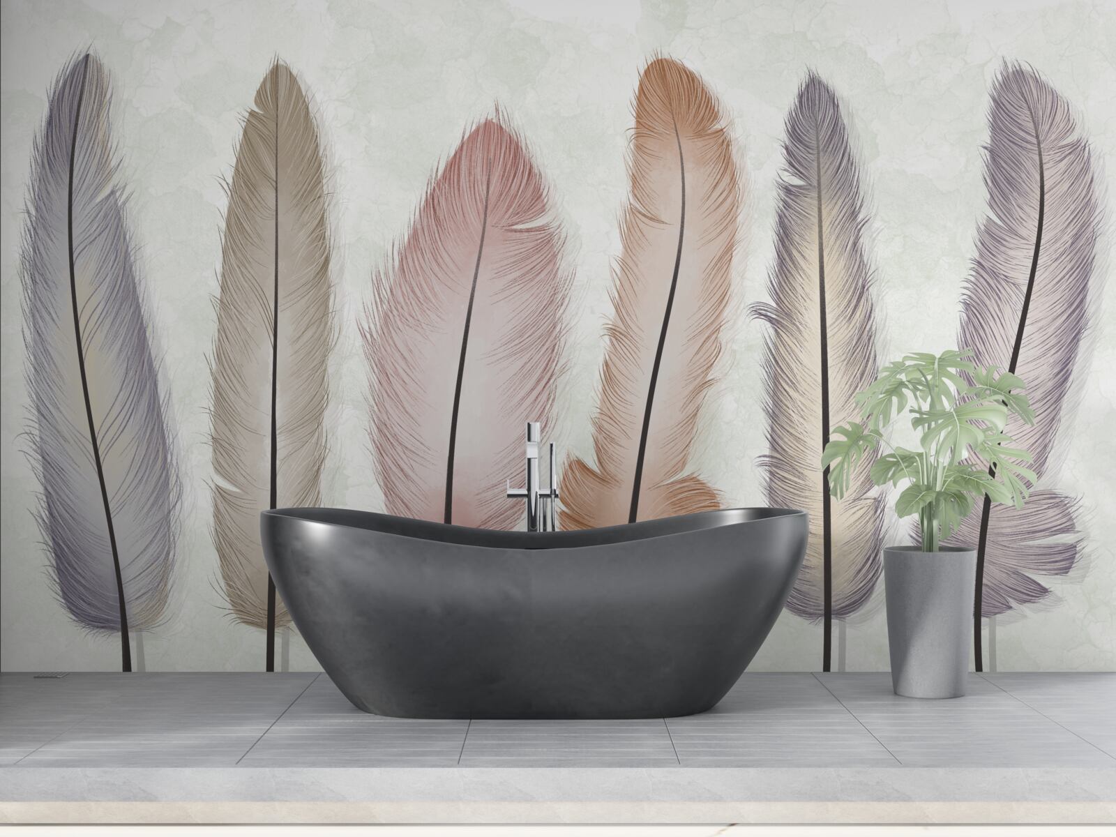 Fototapeta nádherné pastelové pierka majú značnú dĺžku