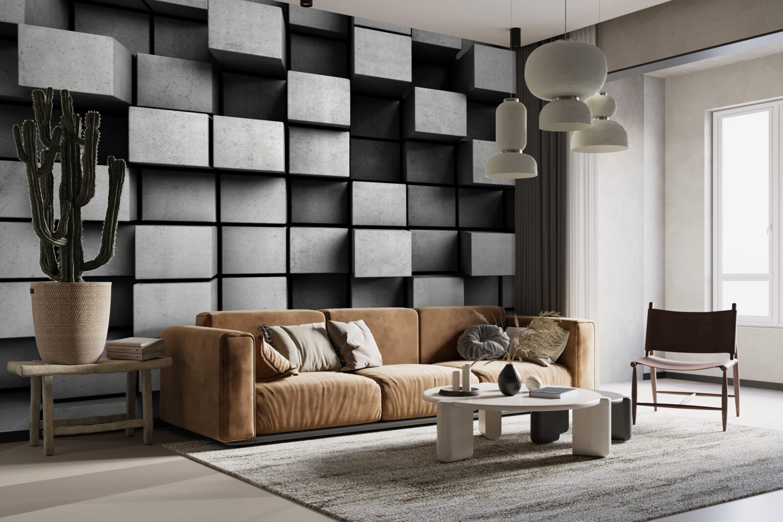 Fototapeta vodorovné sivé kocky