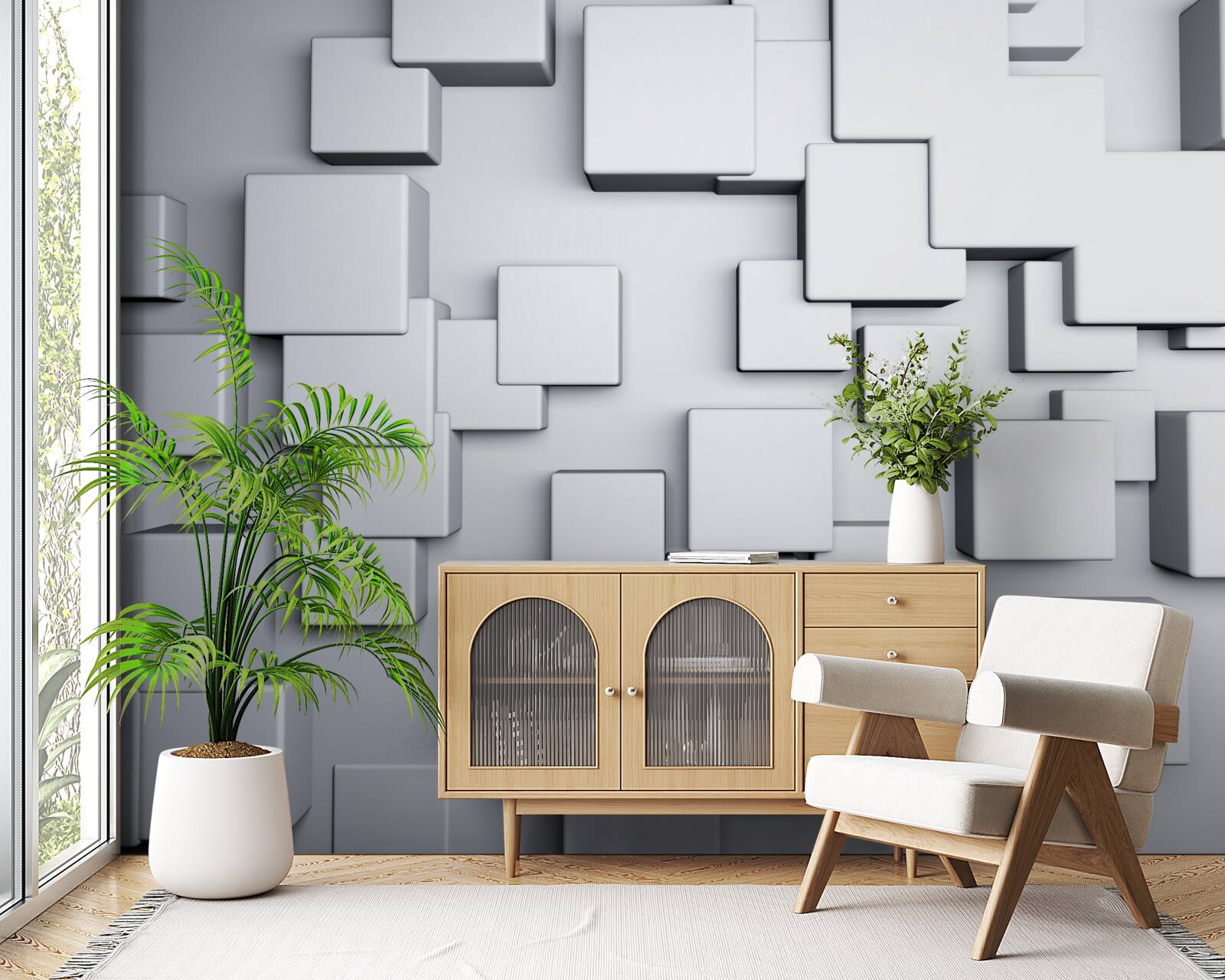 Fototapeta veľké šedé obdĺžnikové tvary