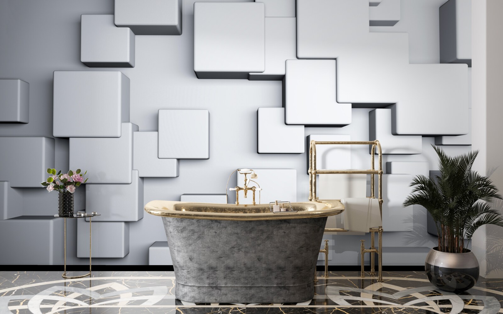 Fototapeta veľké šedé obdĺžnikové tvary