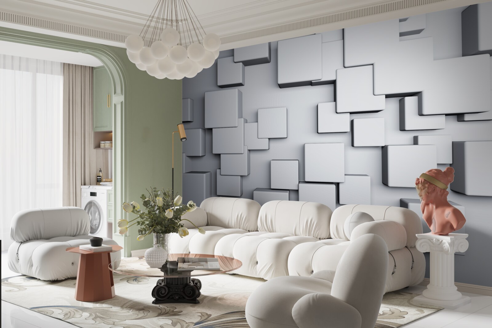 Fototapeta veľké šedé obdĺžnikové tvary