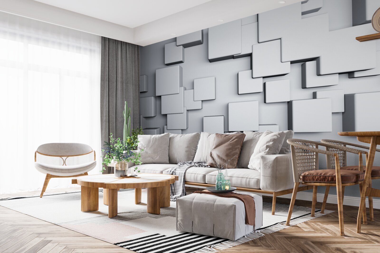 Fototapeta veľké šedé obdĺžnikové tvary