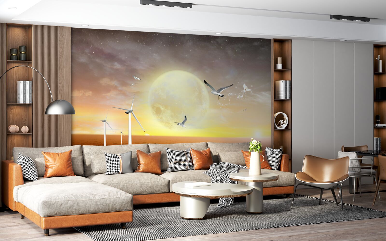 Fototapeta západ slnka nad morom sprevádza krik čajok