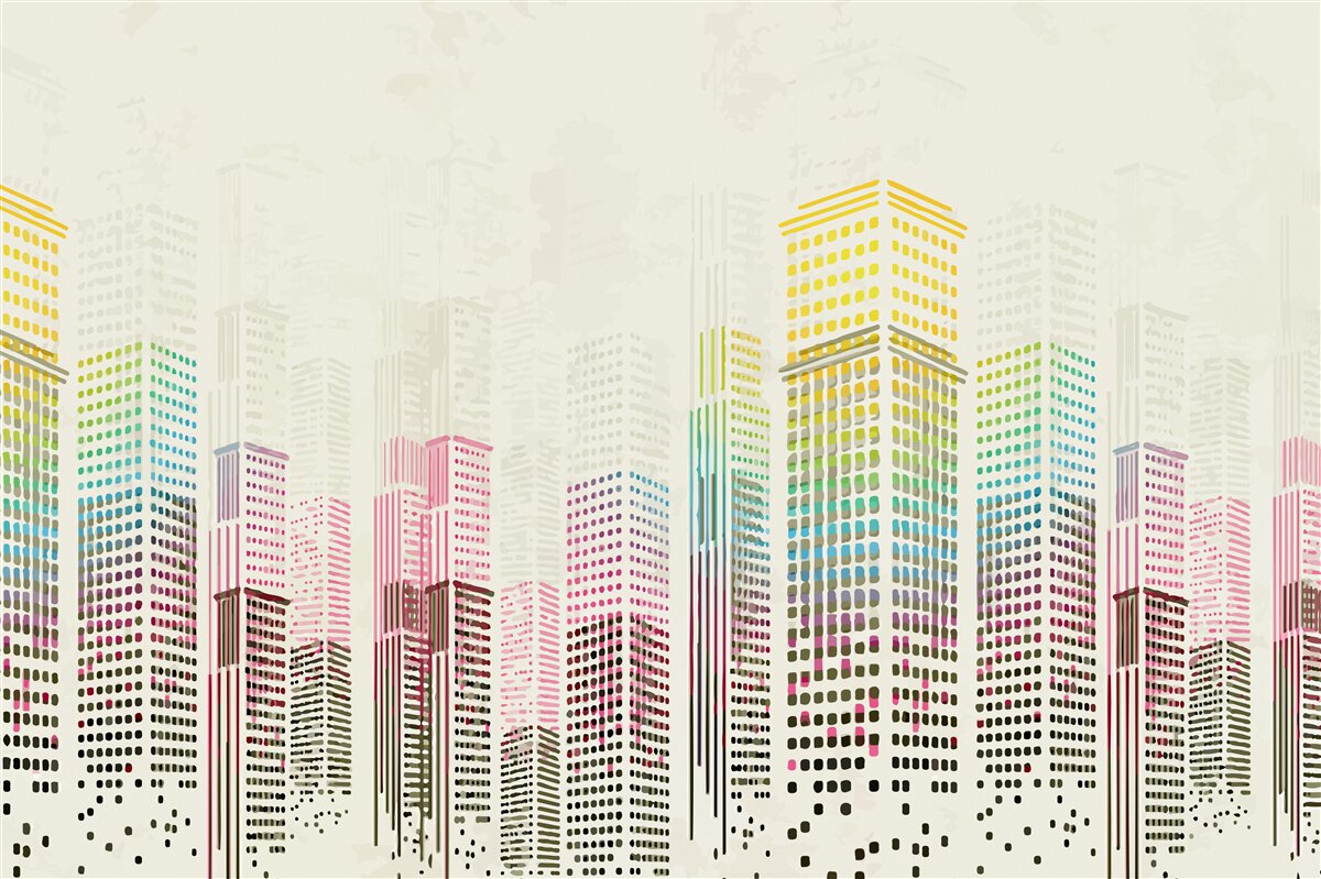 Fototapeta abstraktné mestské mrakodrapy