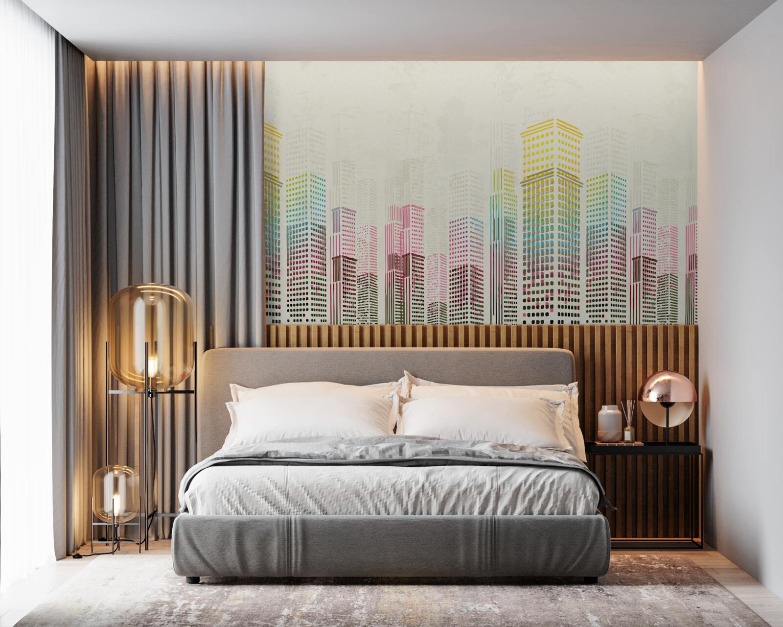 Fototapeta abstraktné mestské mrakodrapy