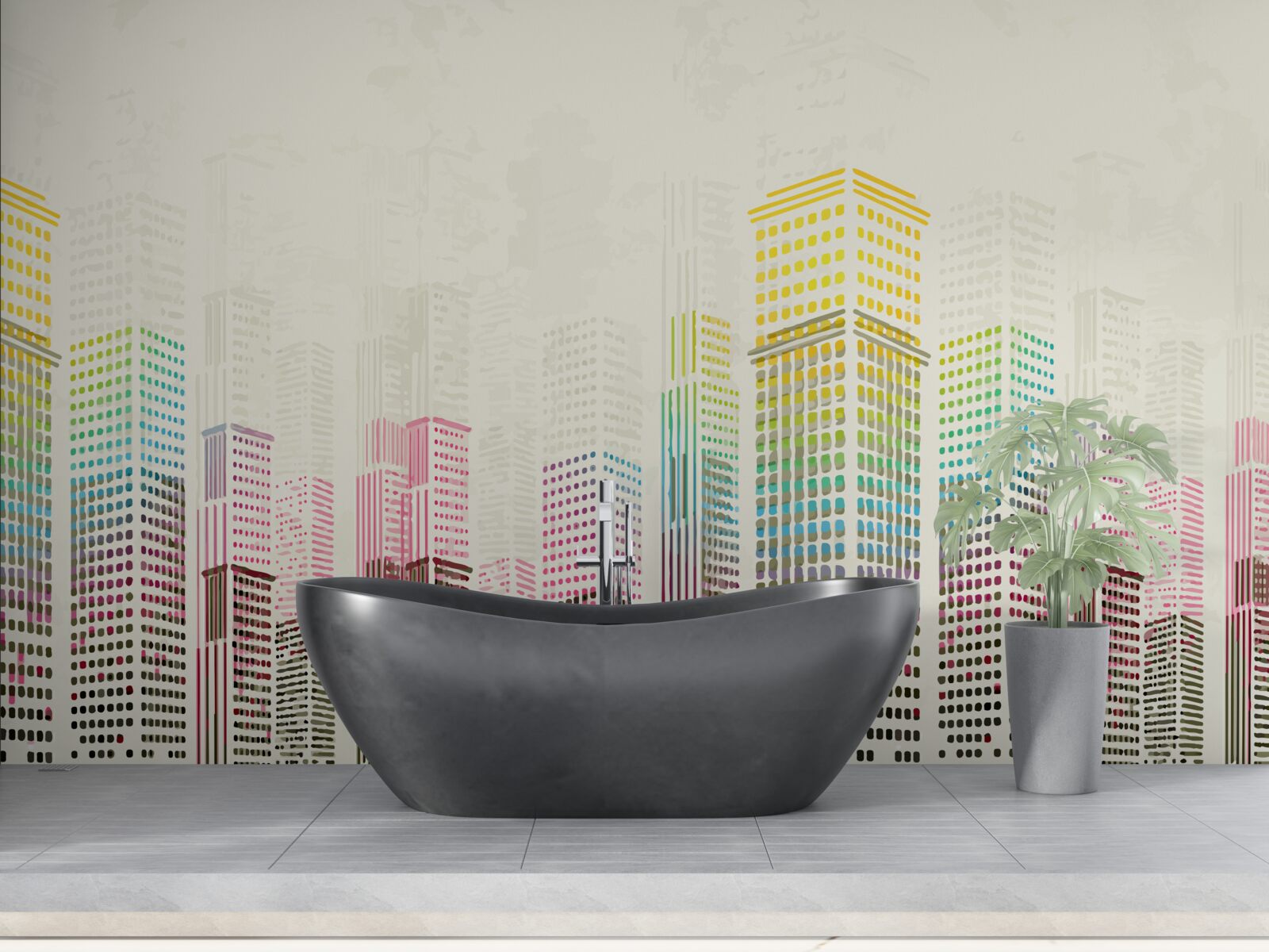 Fototapeta abstraktné mestské mrakodrapy