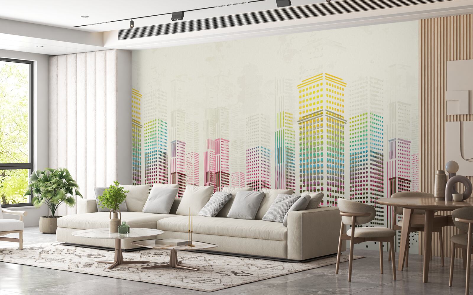 Fototapeta abstraktné mestské mrakodrapy