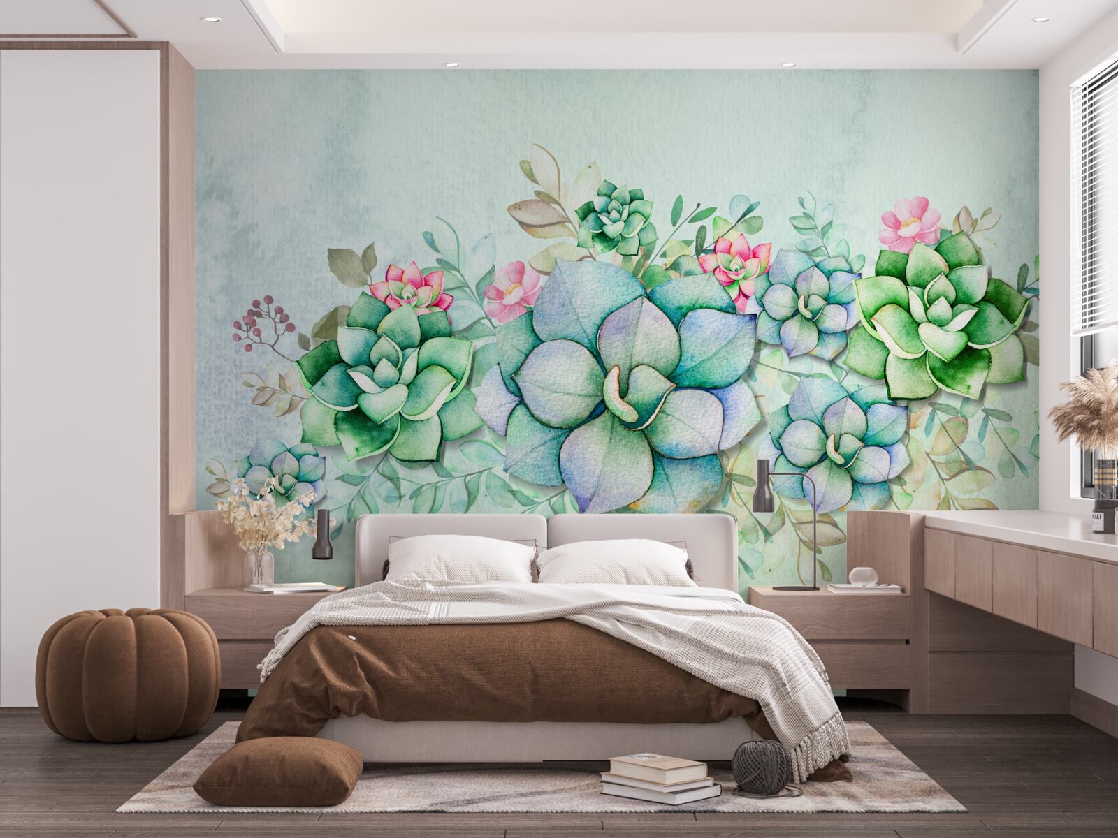 Fototapeta sada zelených sukulentov