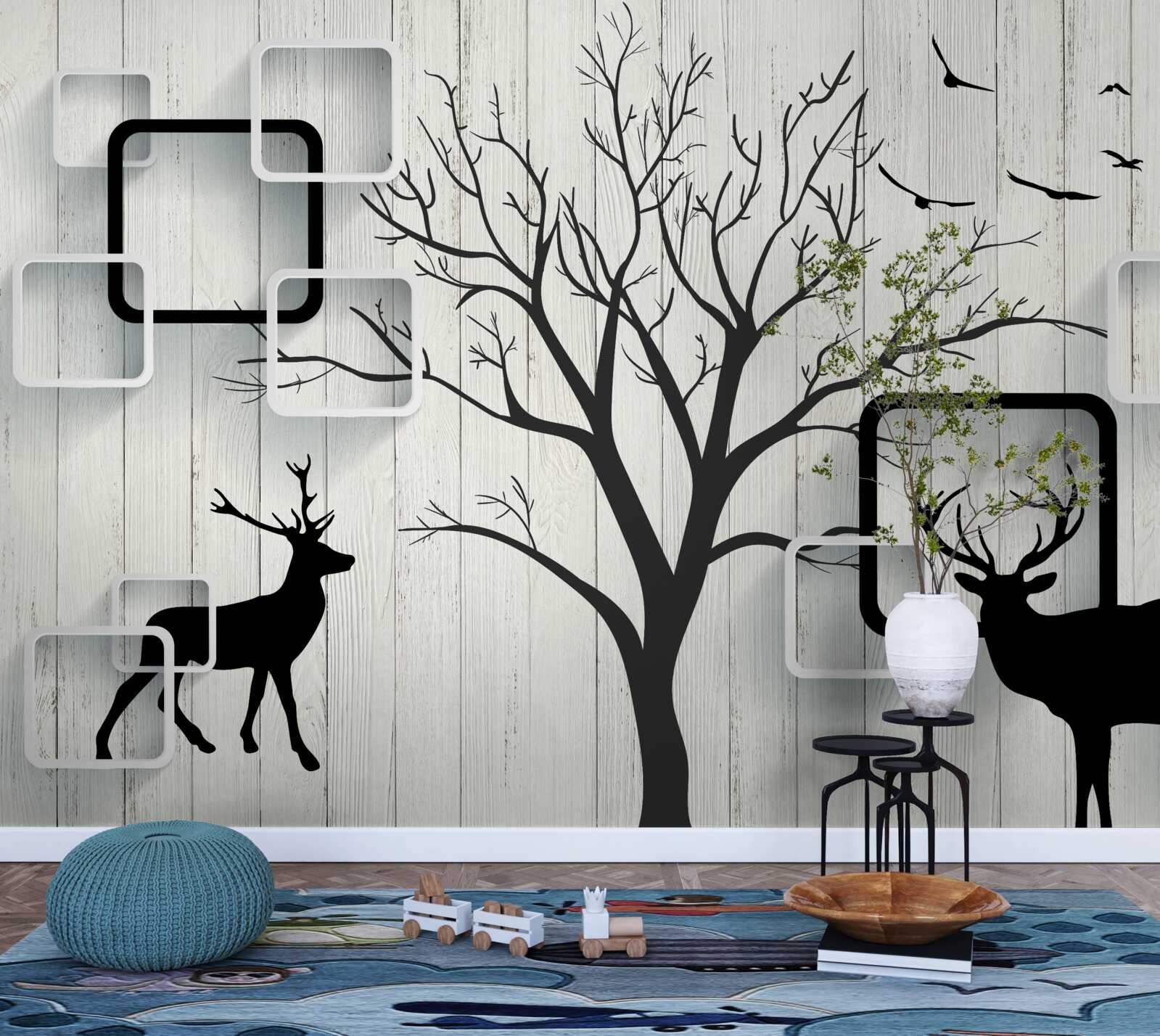 Fototapeta strom slúži ako vychádzkové miesto pre jelene