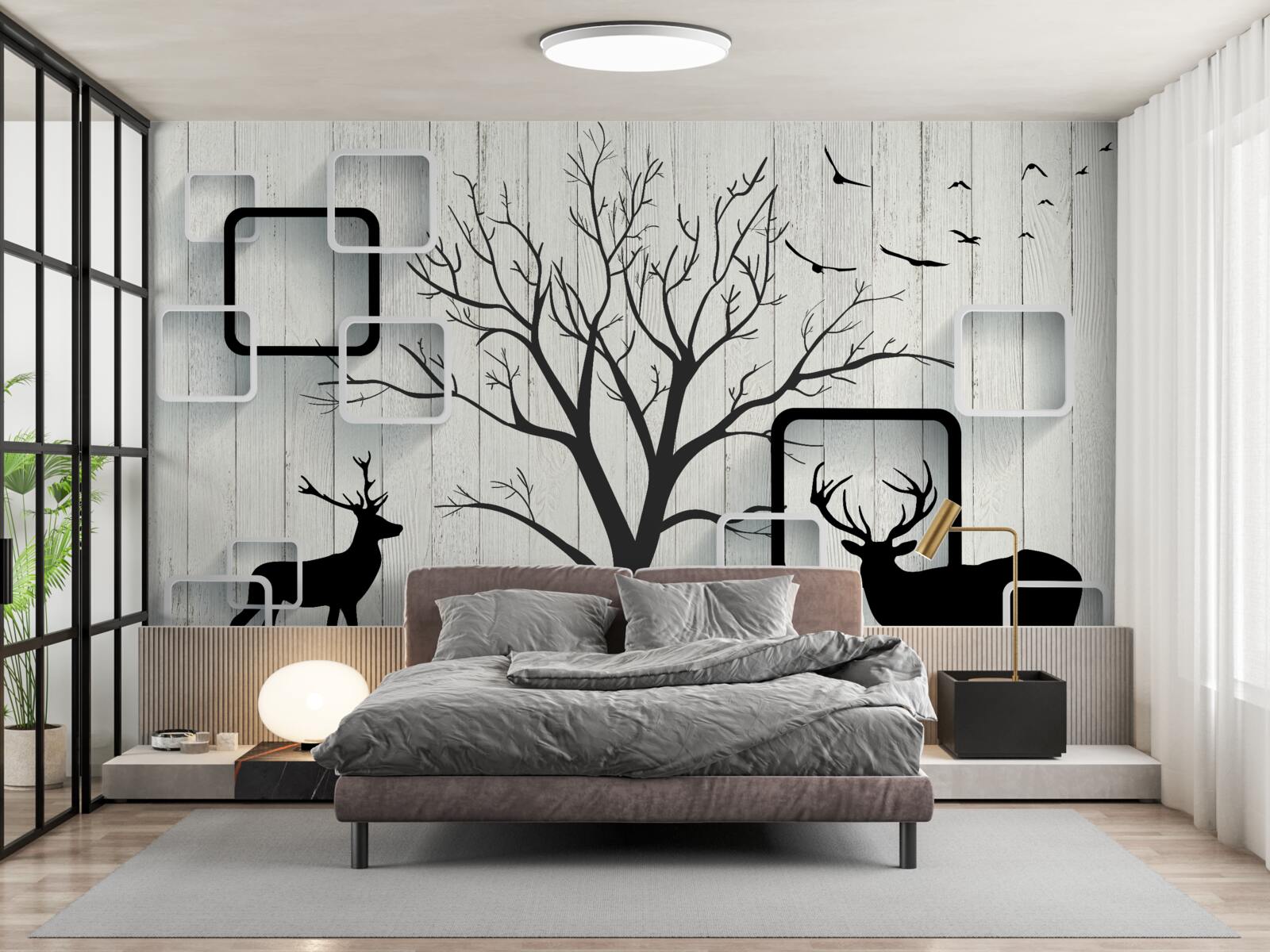 Fototapeta strom slúži ako vychádzkové miesto pre jelene