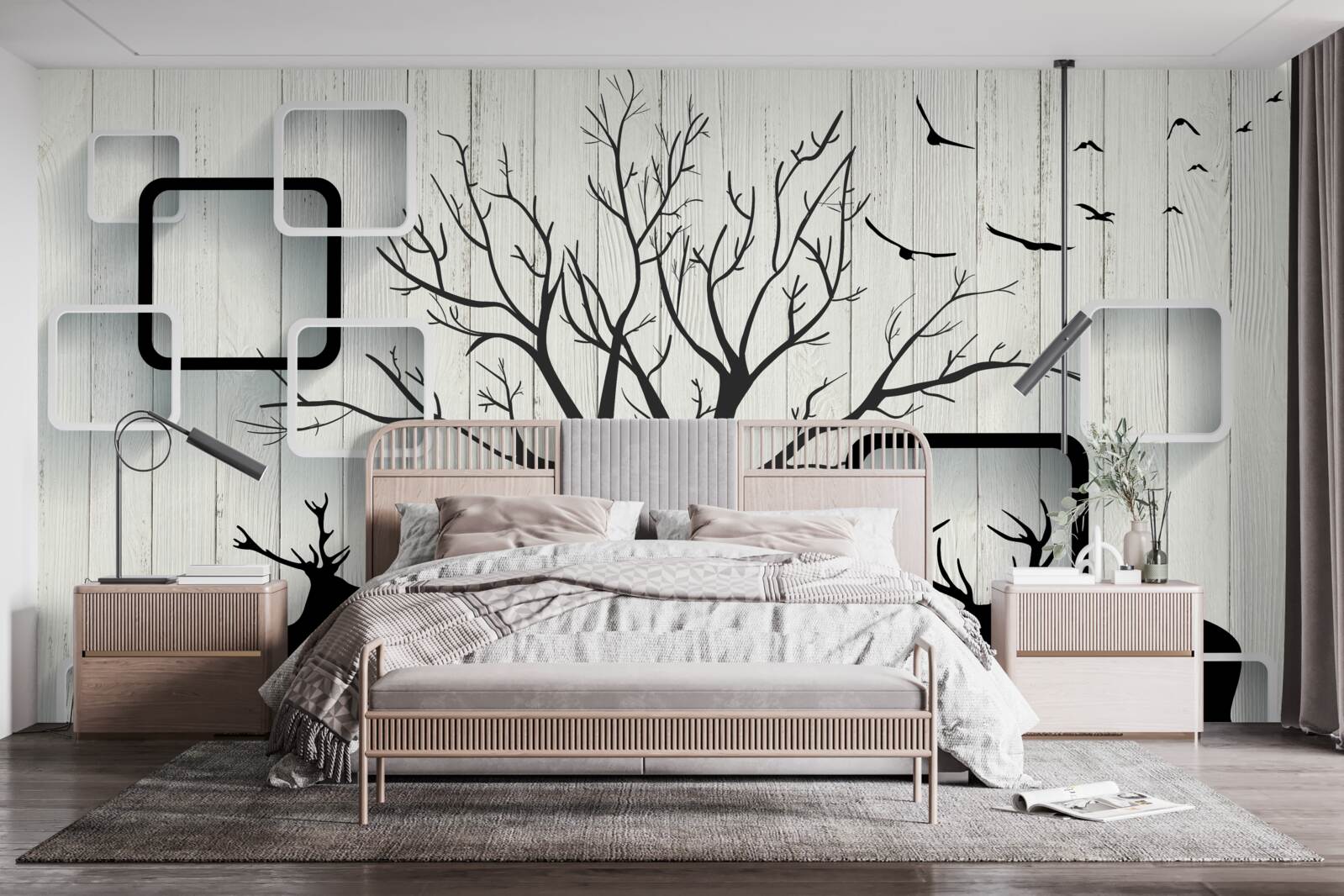 Fototapeta strom slúži ako vychádzkové miesto pre jelene