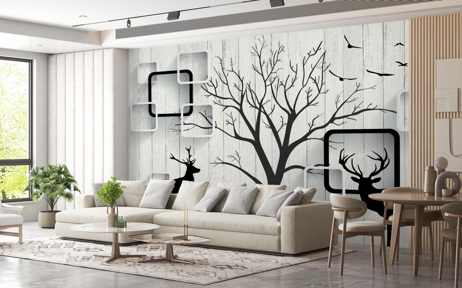 Fototapeta strom slúži ako vychádzkové miesto pre jelene