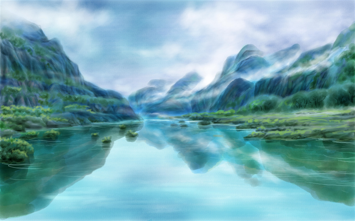 Fototapeta očarujúca pokojná rieka v horách