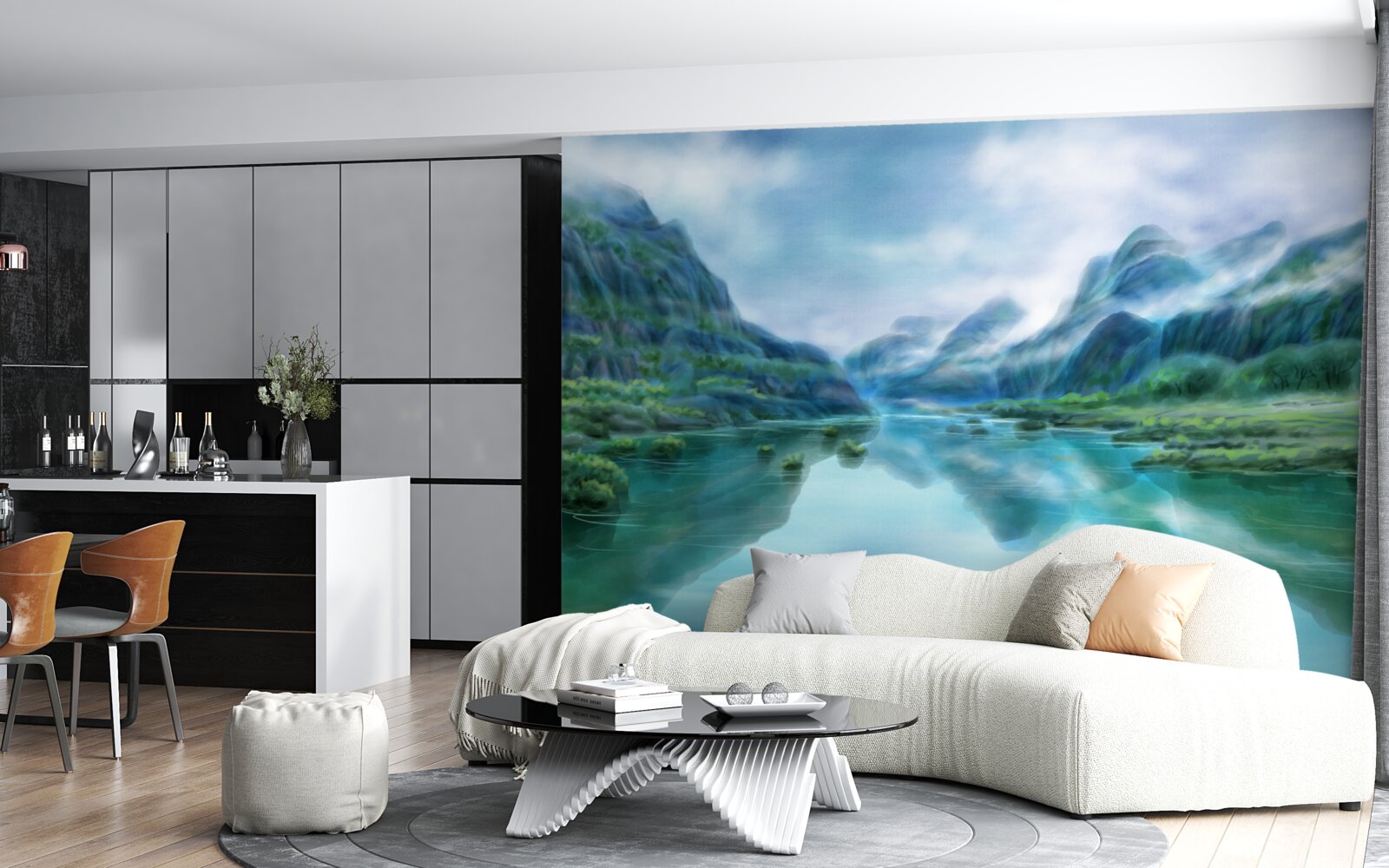 Fototapeta očarujúca pokojná rieka v horách