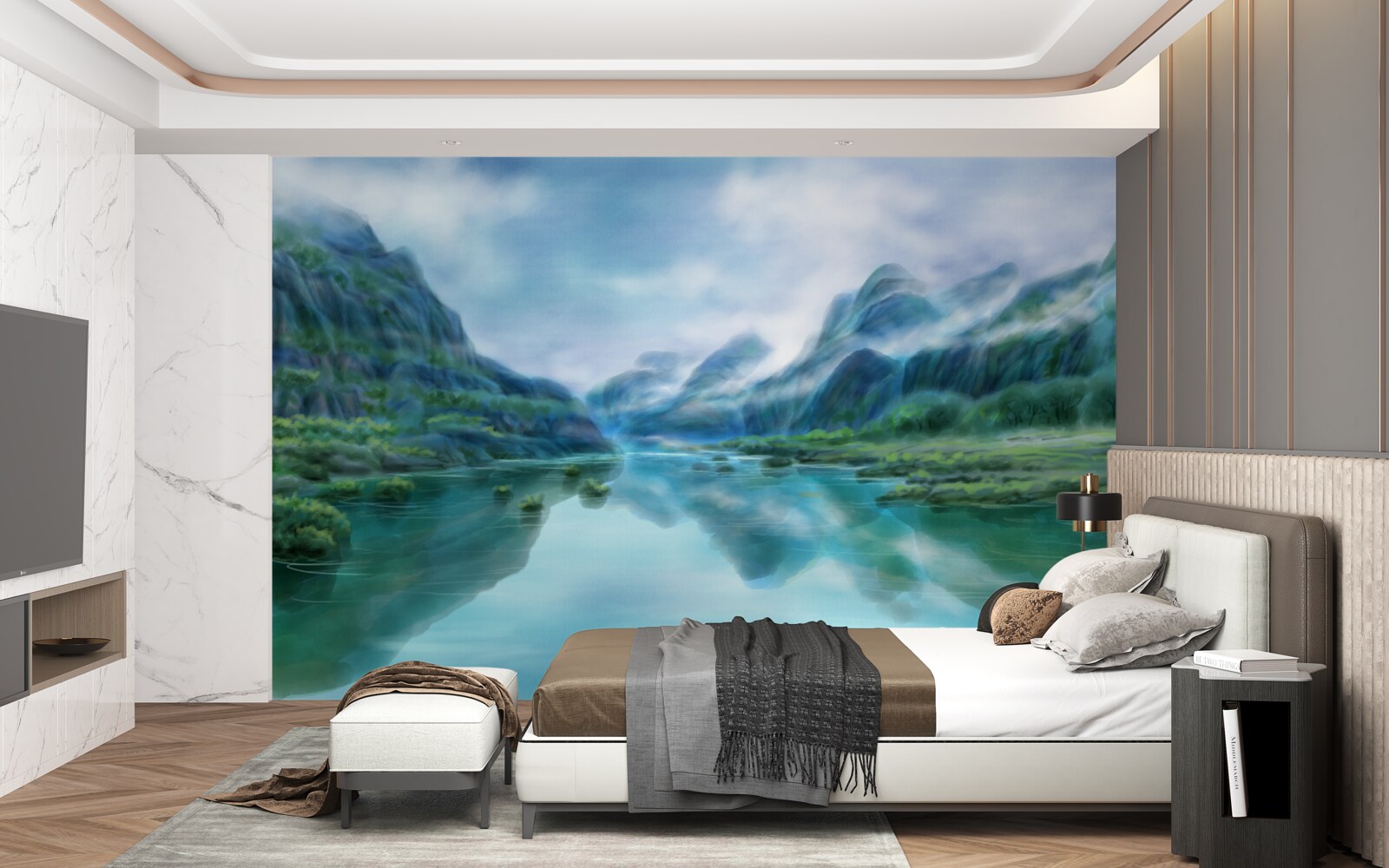 Fototapeta očarujúca pokojná rieka v horách