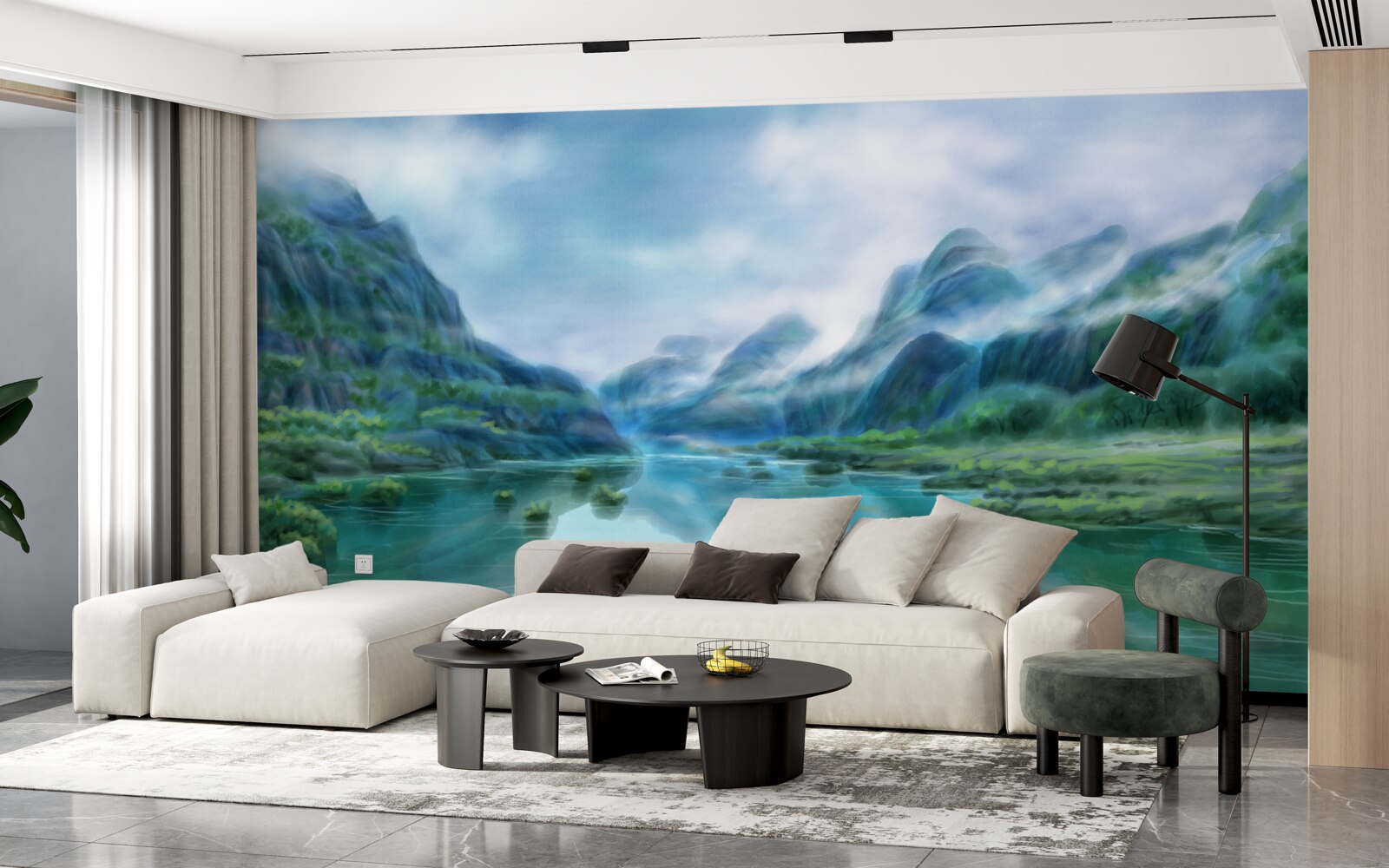 Fototapeta očarujúca pokojná rieka v horách