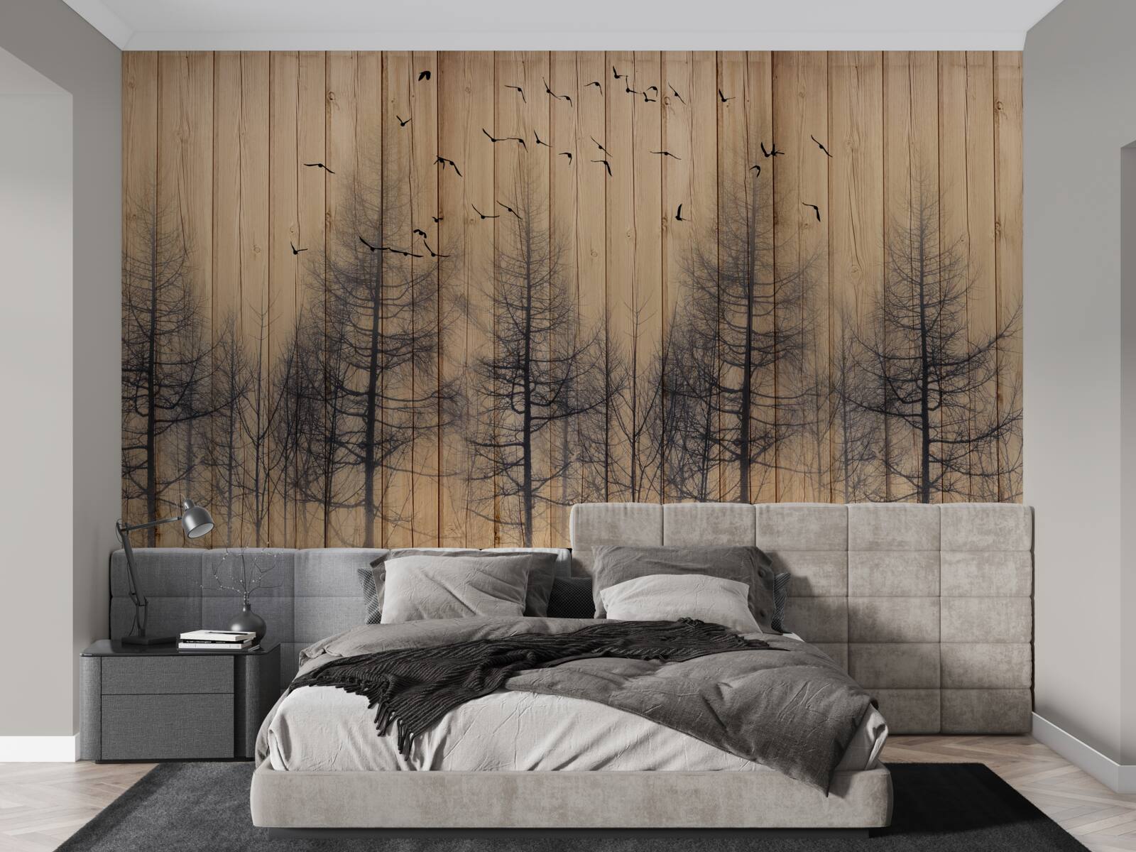Fototapeta ilustrácia na tanečnom parkete zobrazuje vtáky lietajúce na oblohe