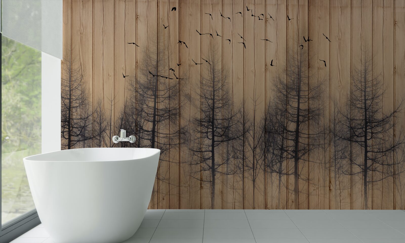 Fototapeta ilustrácia na tanečnom parkete zobrazuje vtáky lietajúce na oblohe