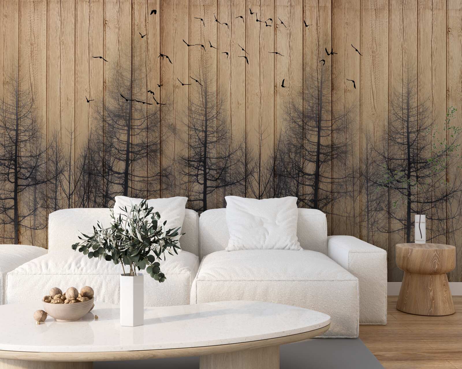 Fototapeta ilustrácia na tanečnom parkete zobrazuje vtáky lietajúce na oblohe