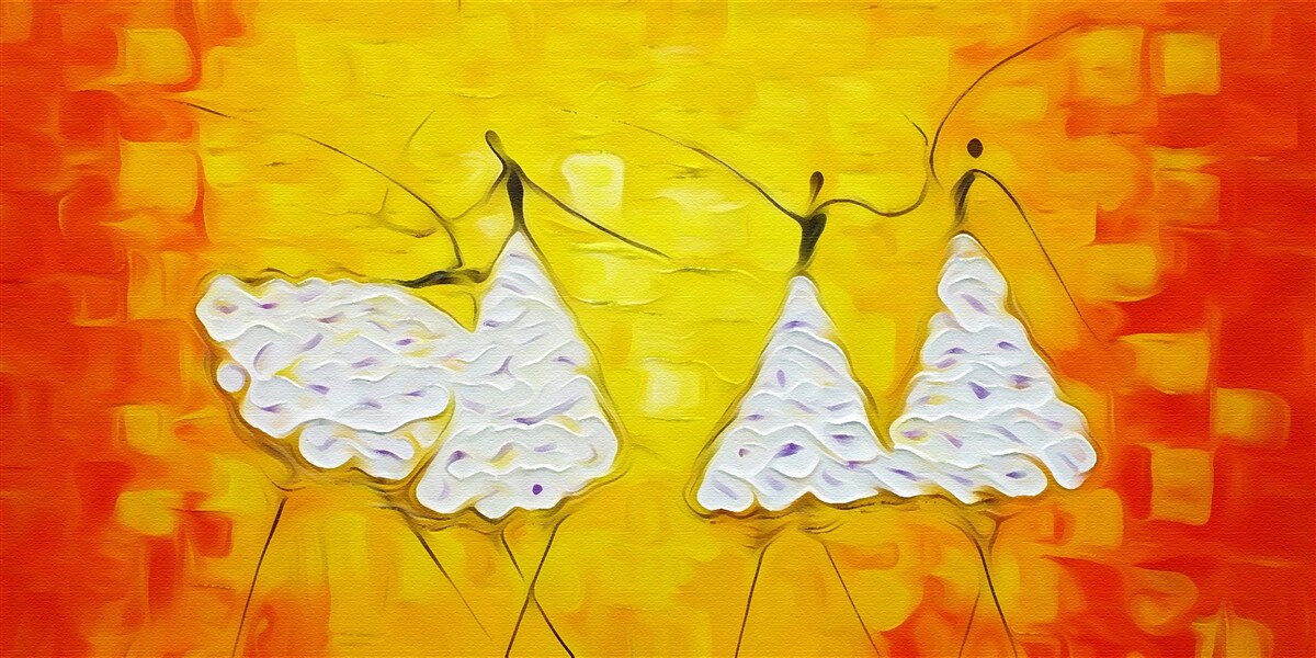 Fototapeta výrazy dievčat oblečených v šatách zdobených kvetmi