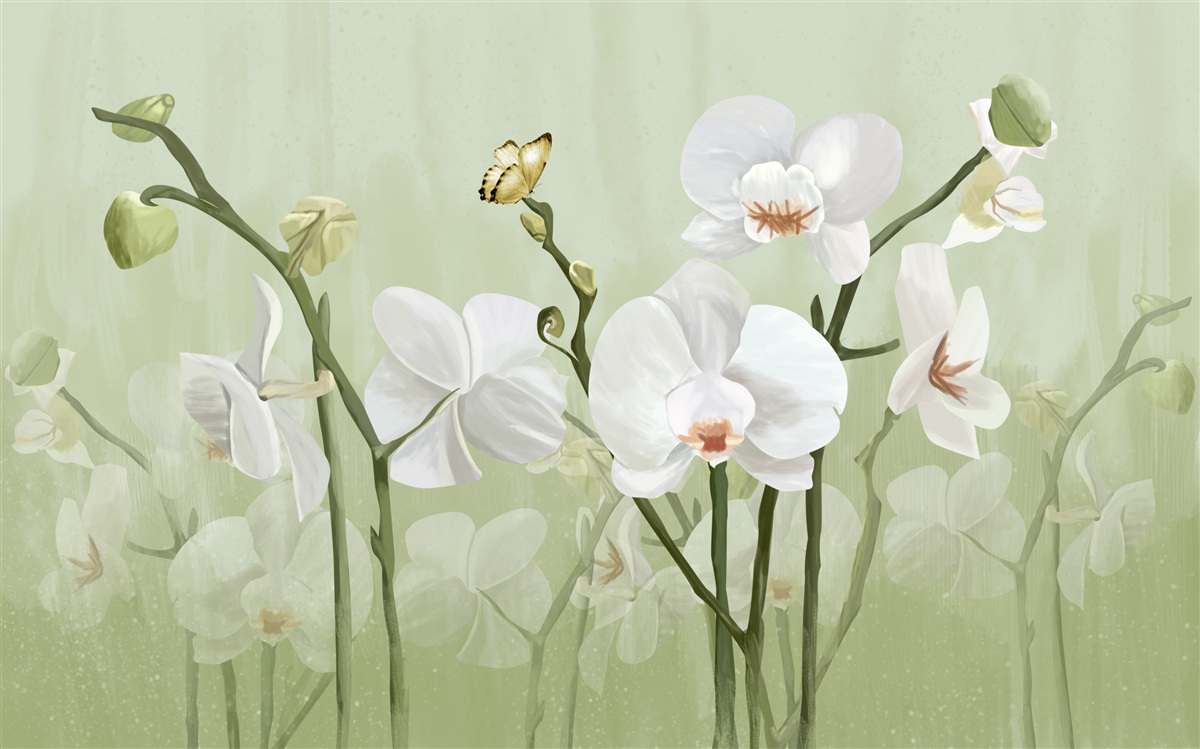 Fototapeta biele kvety s nezvyčajným vzhľadom