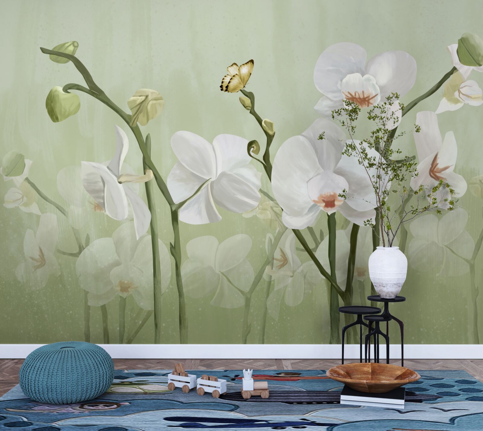 Fototapeta biele kvety s nezvyčajným vzhľadom