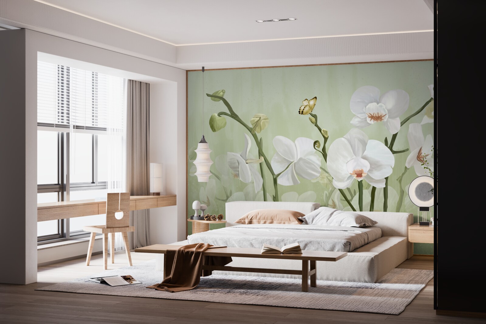 Fototapeta biele kvety s nezvyčajným vzhľadom