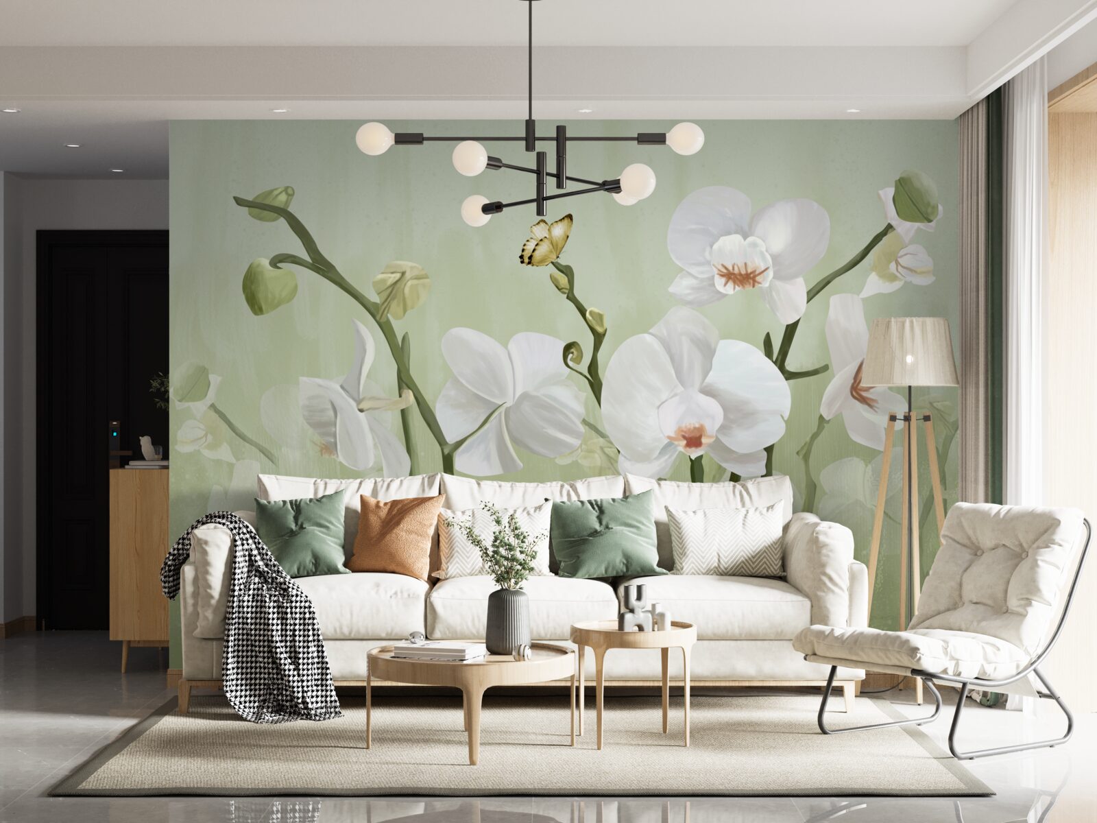 Fototapeta biele kvety s nezvyčajným vzhľadom