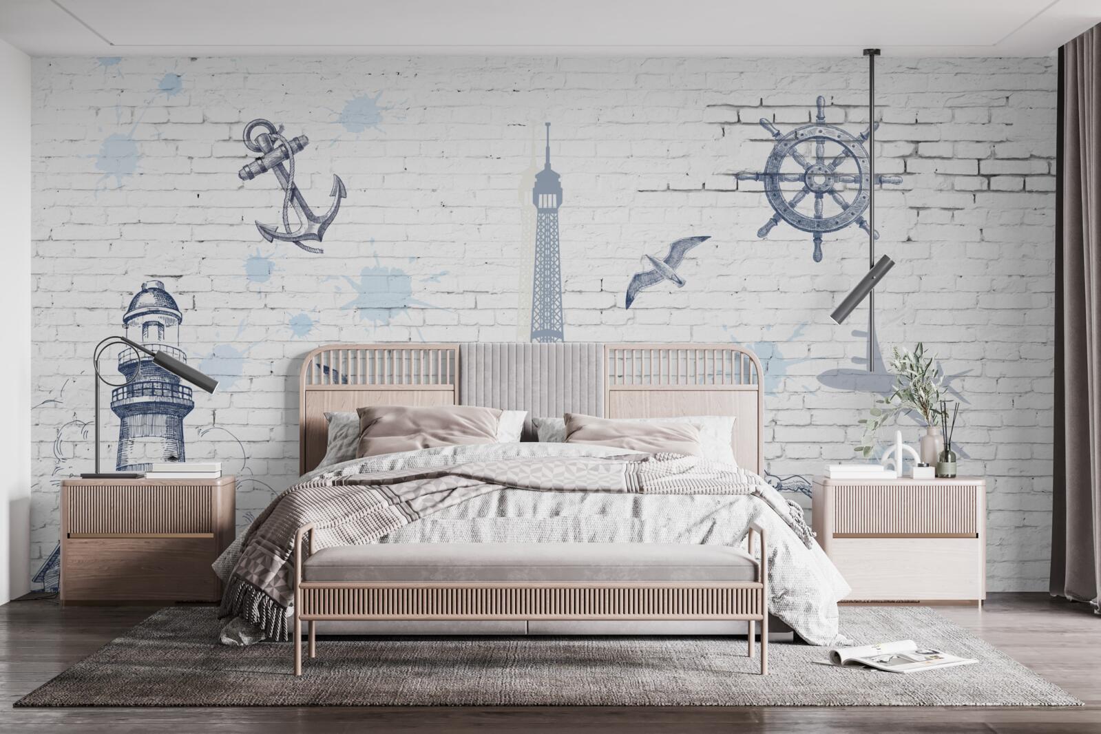 Fototapeta Eiffelova veža a maják na stene