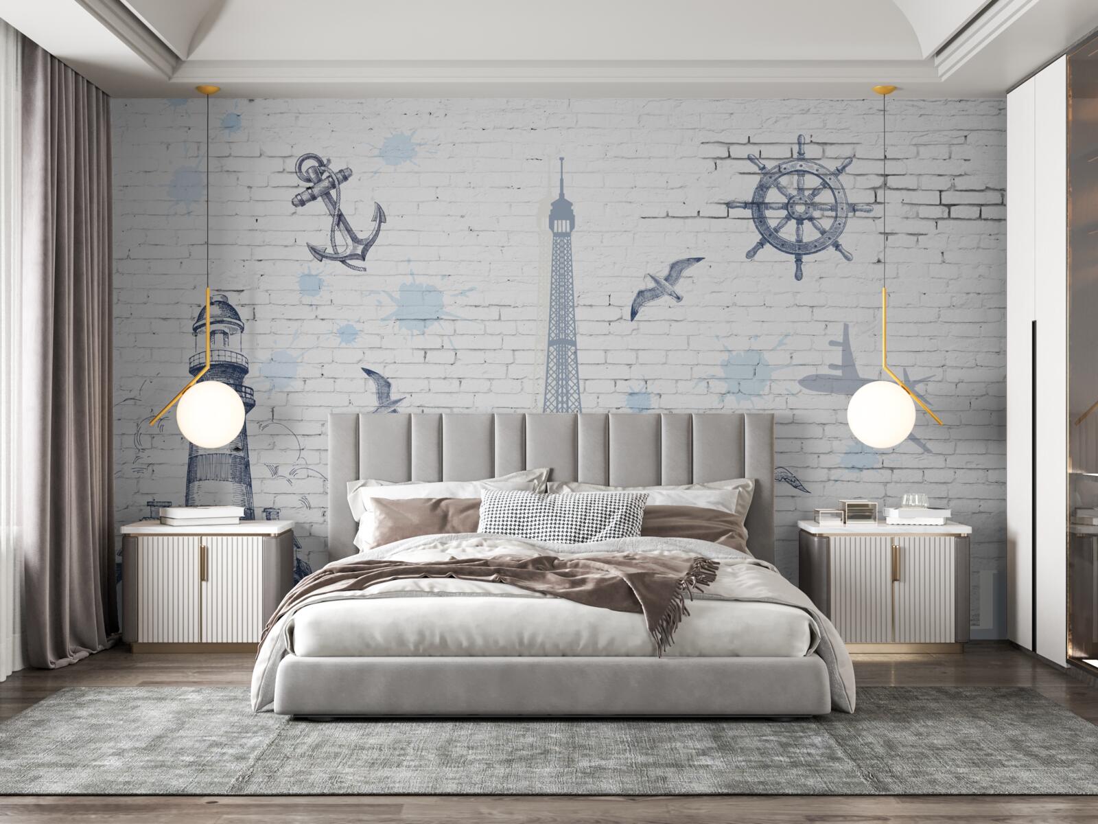 Fototapeta Eiffelova veža a maják na stene