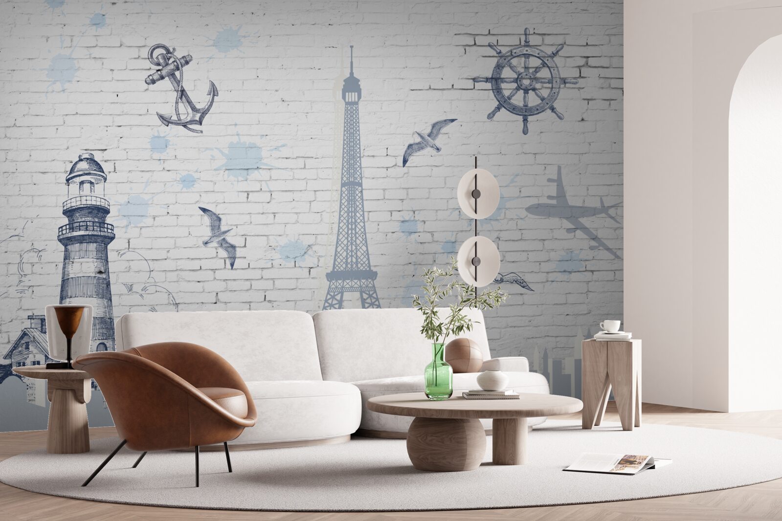 Fototapeta Eiffelova veža a maják na stene