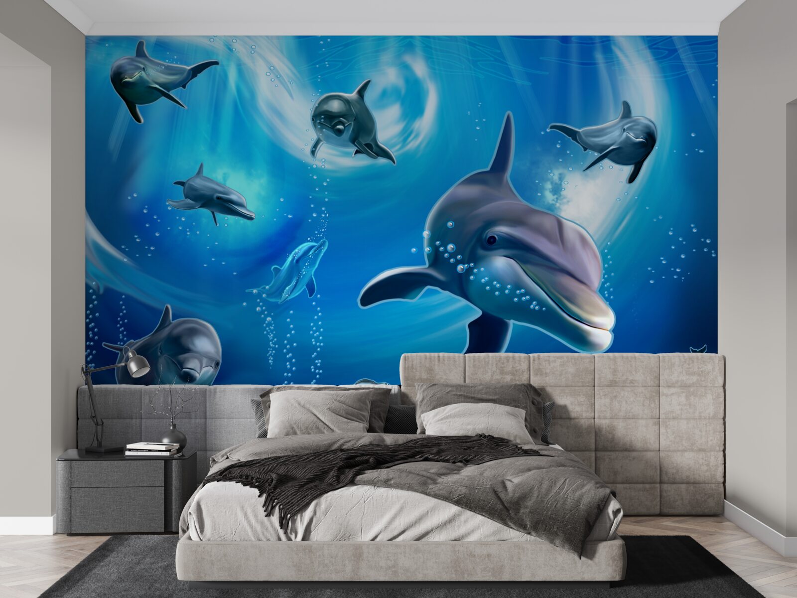Fototapeta roztomilé delfíny v morskej priepasti