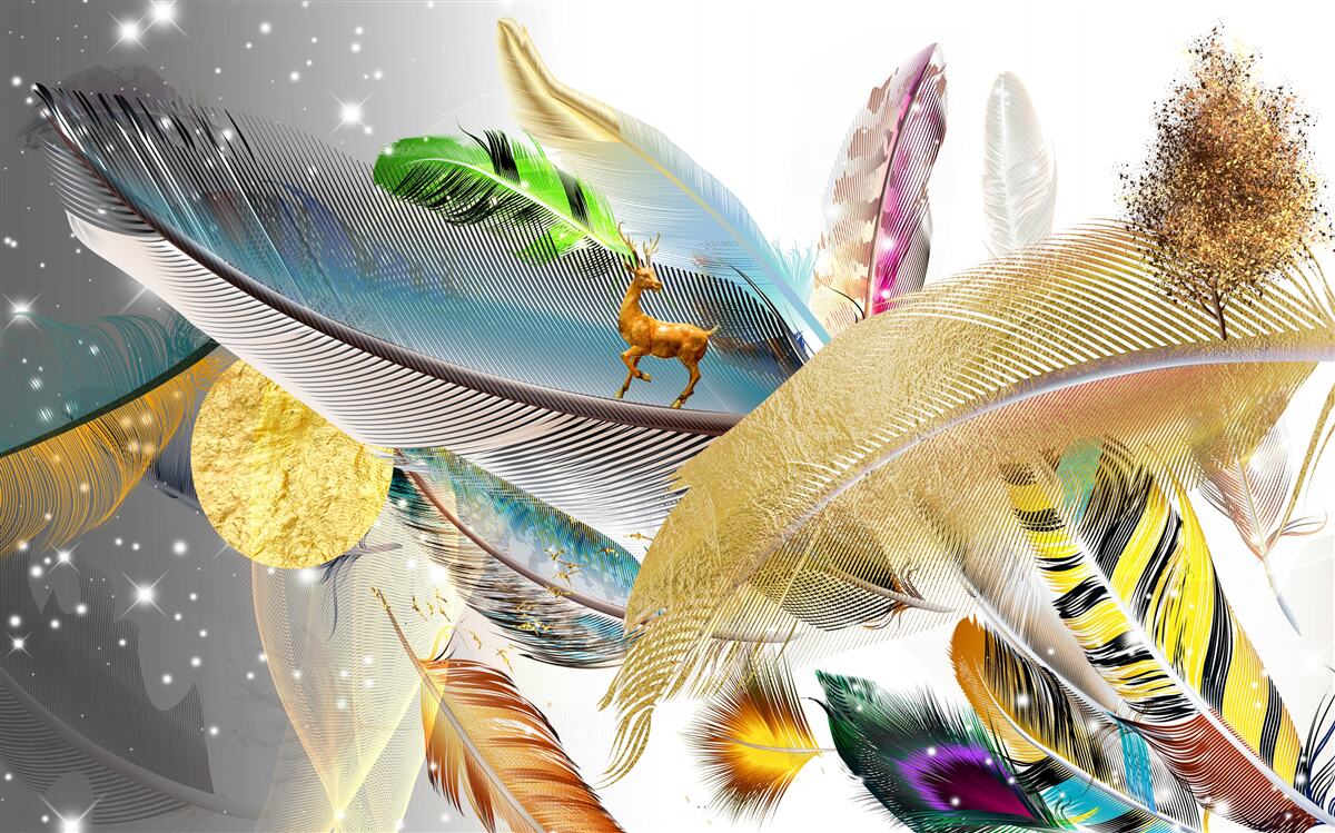 Fototapeta medzi jasnými perami je jeleň