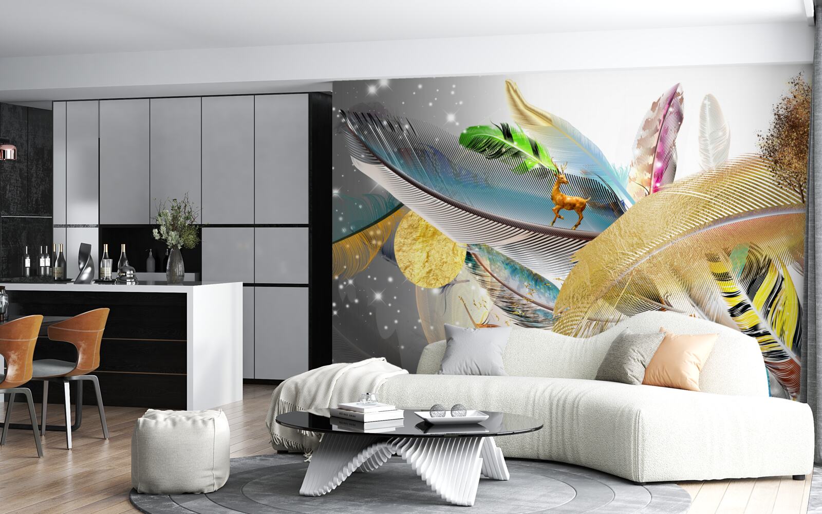 Fototapeta medzi jasnými perami je jeleň