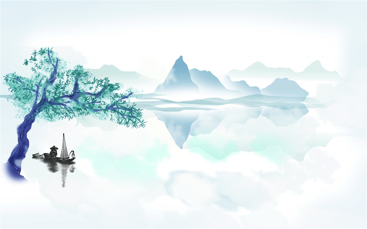 Fototapeta osamelý rybár pri kmeni stromu na brehu nádrže