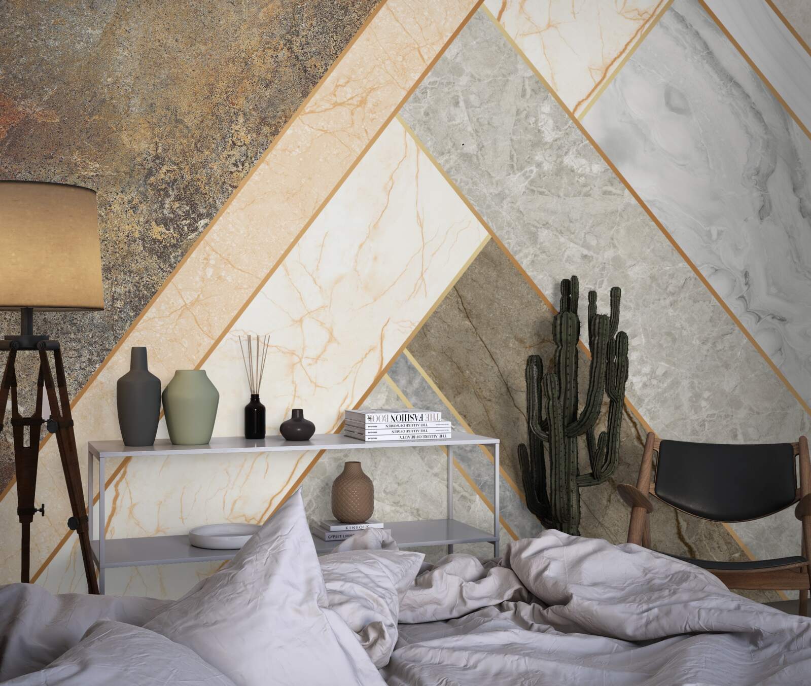 Fototapeta mozaika na mramore vo svetlých odtieňoch