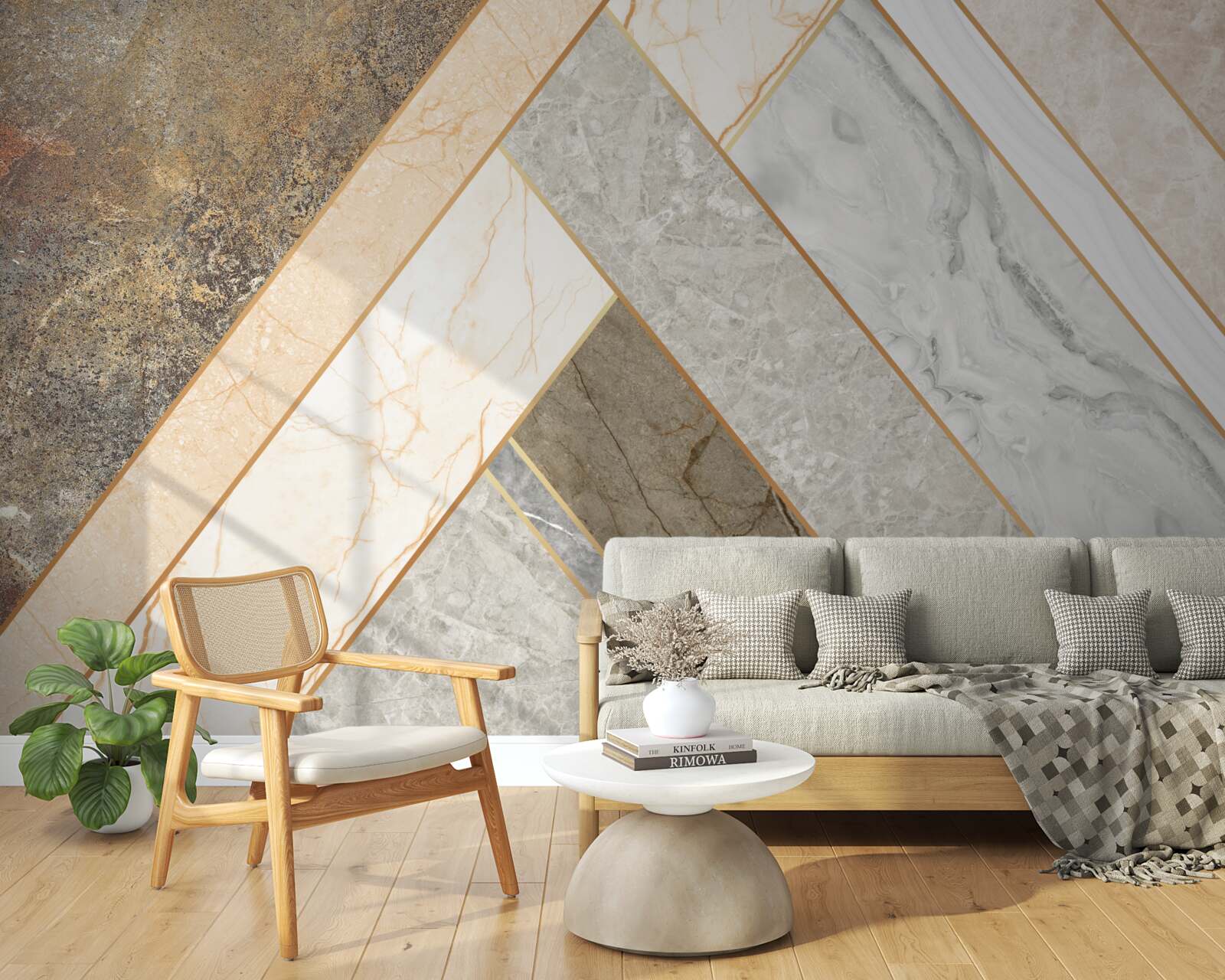 Fototapeta mozaika na mramore vo svetlých odtieňoch