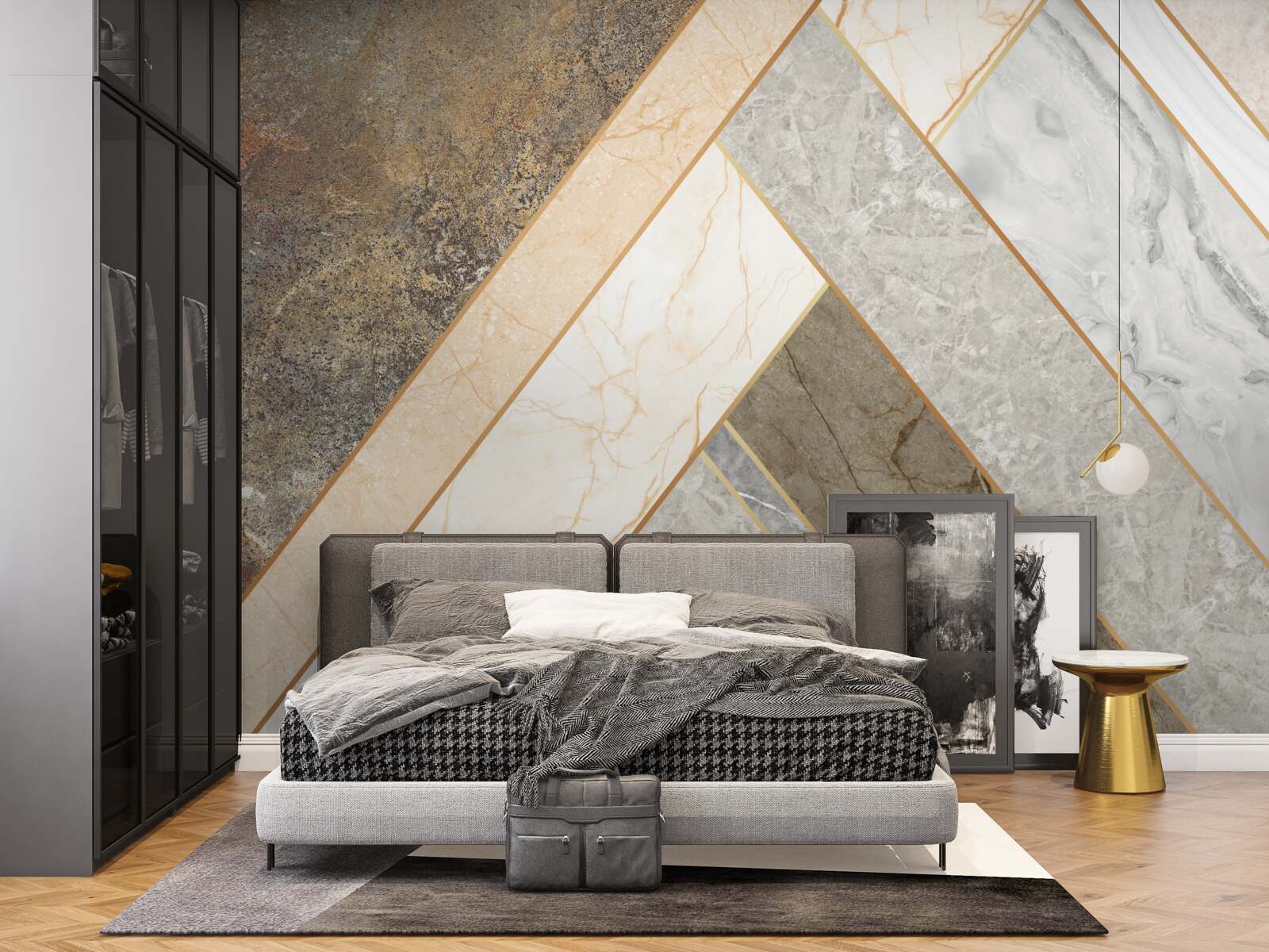 Fototapeta mozaika na mramore vo svetlých odtieňoch