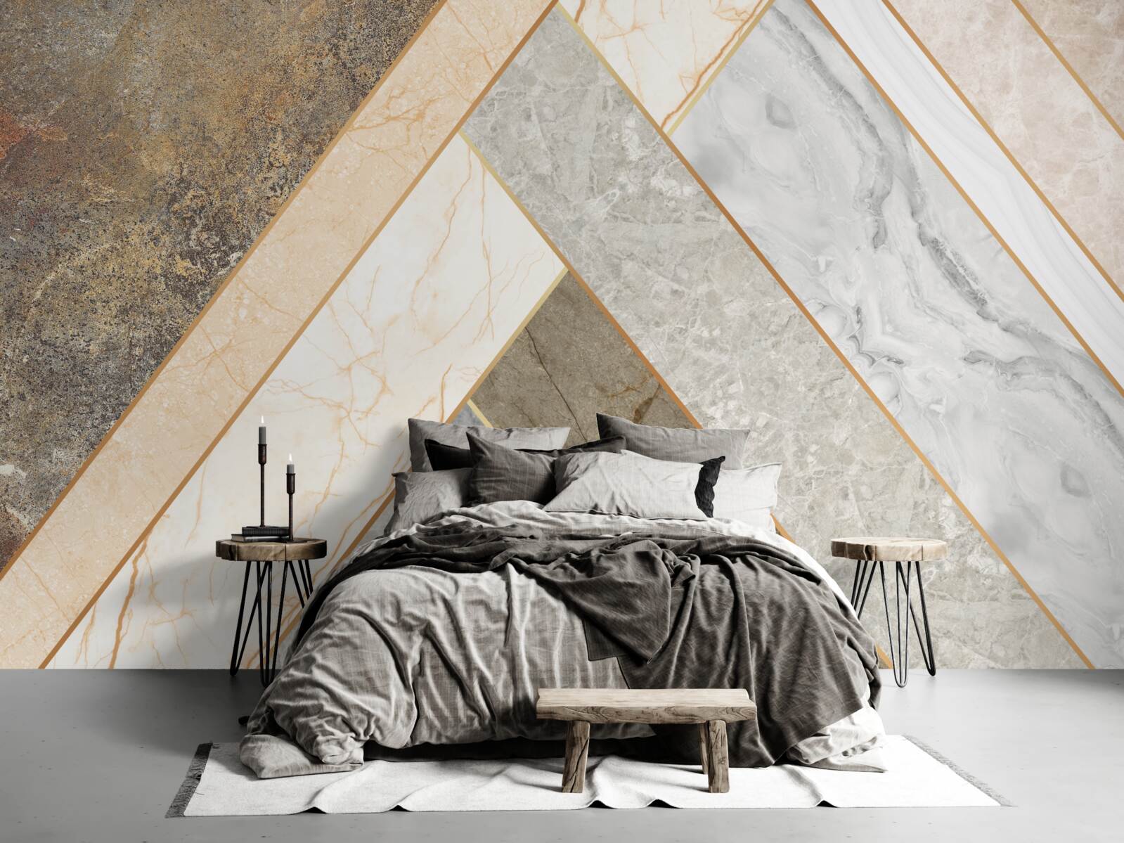 Fototapeta mozaika na mramore vo svetlých odtieňoch