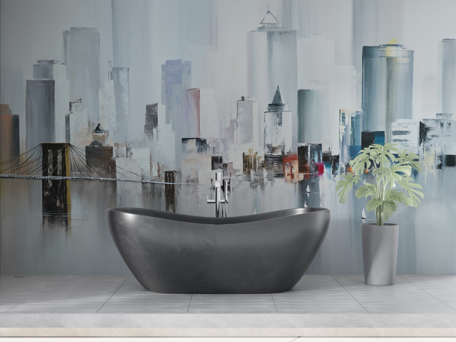 Fototapeta počas daždivého počasia v new yorku