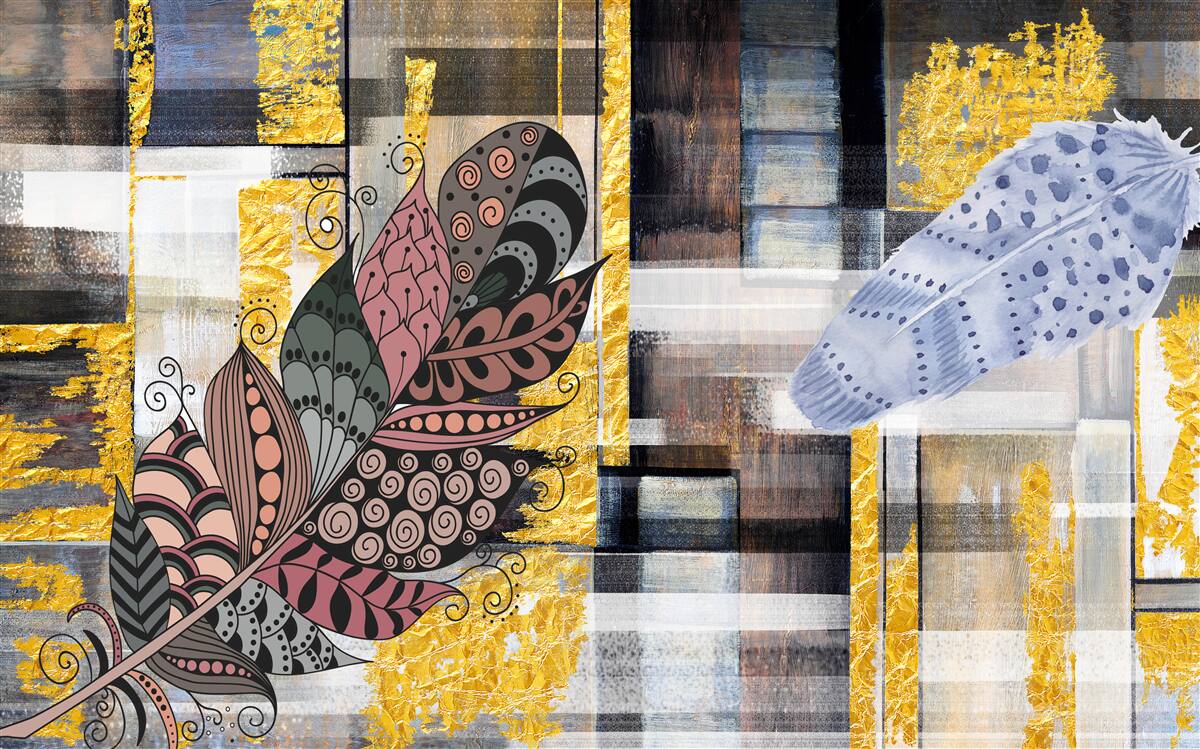 Fototapeta abstraktné pozadie je zdobené úžasnými pierkami