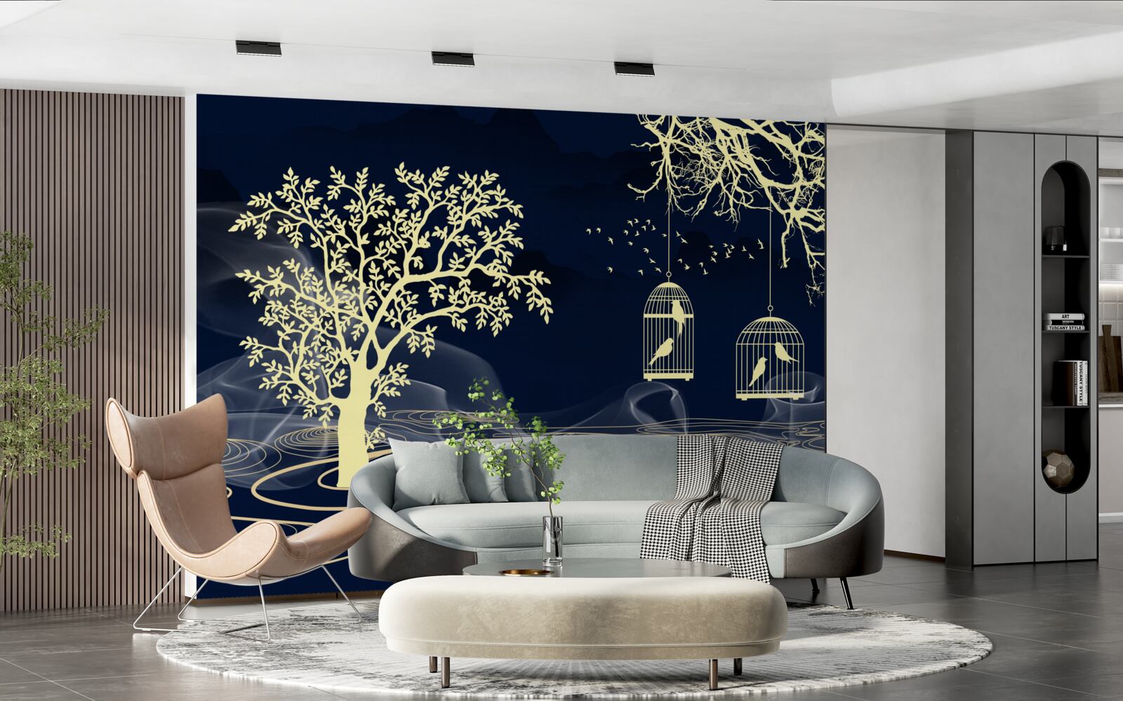 Fototapeta vodné stromy a vtáky v zajatí