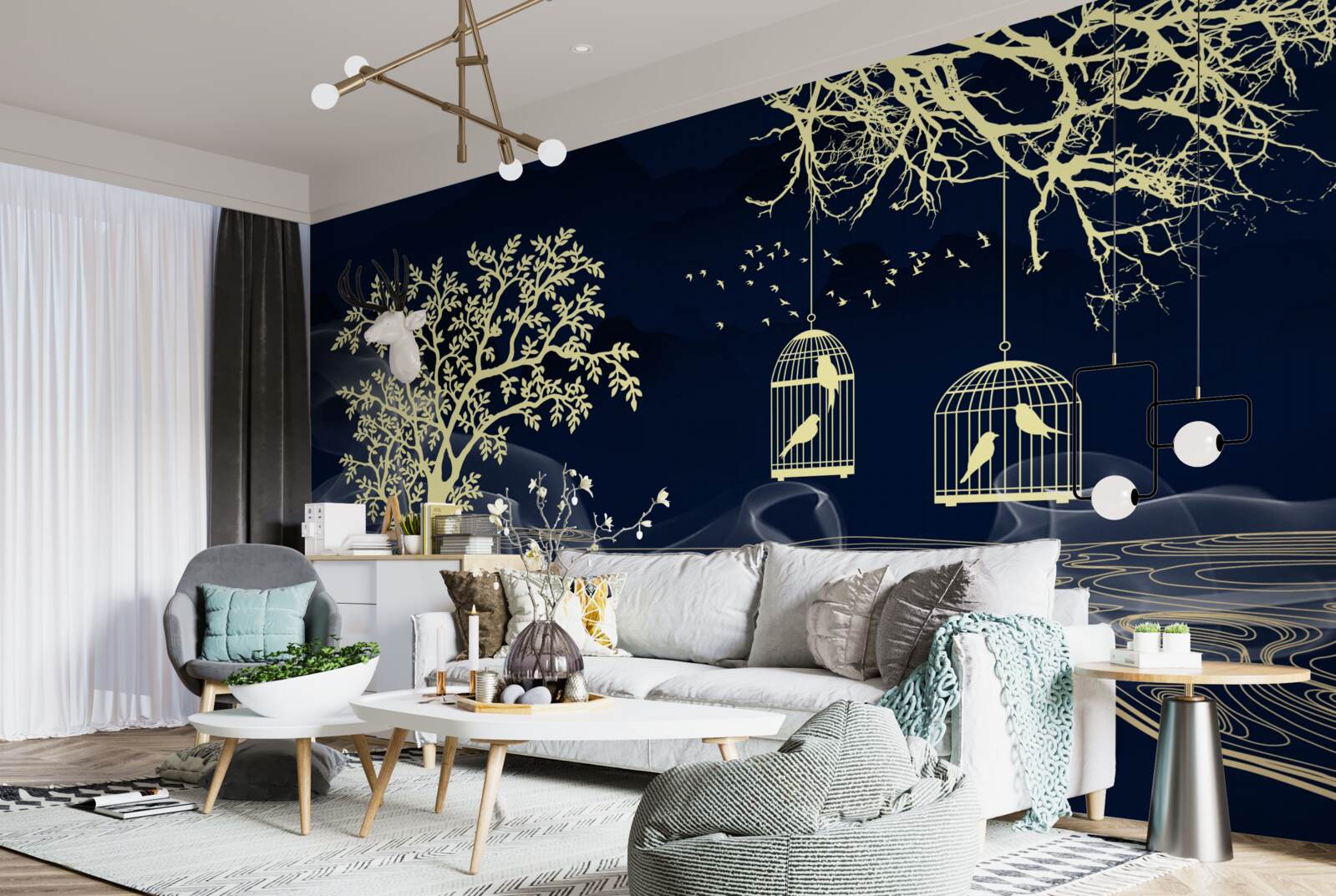 Fototapeta vodné stromy a vtáky v zajatí