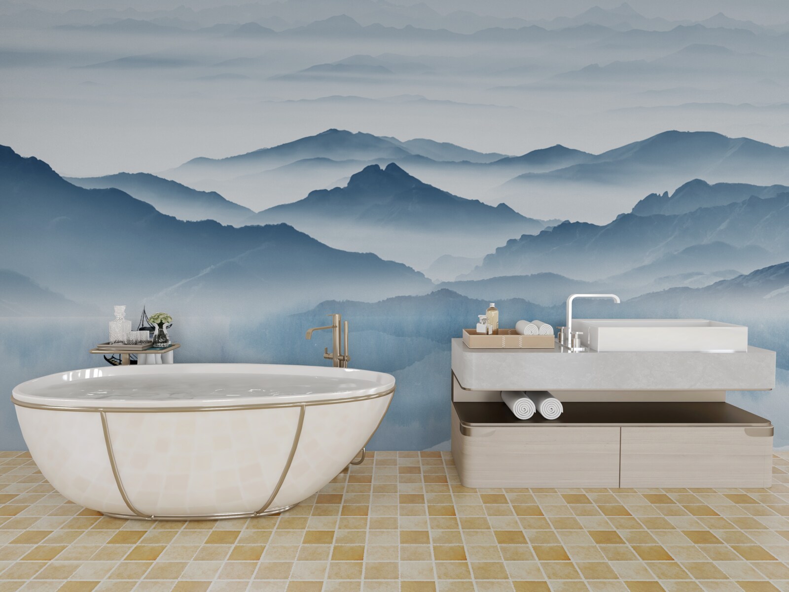 Fototapeta Rybolov na horskom jazere