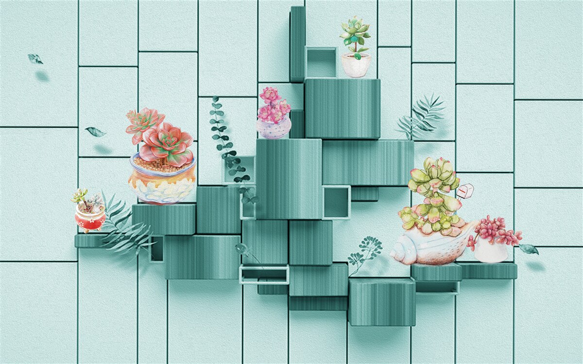 Fototapeta kvetináče s kvetmi a rastlinami