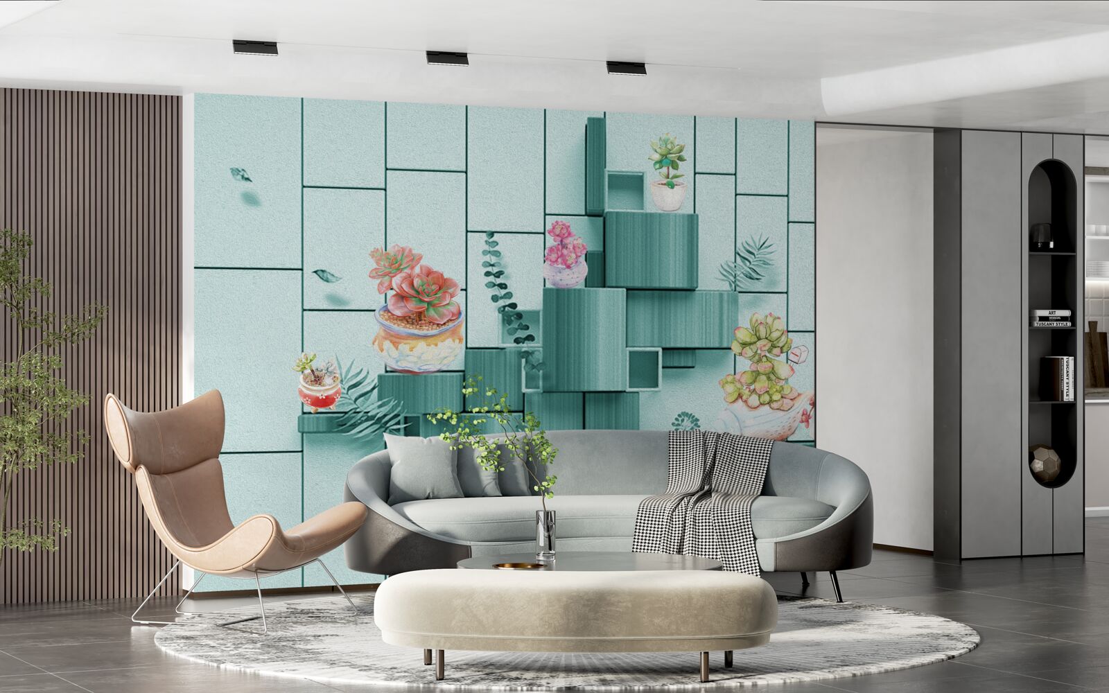 Fototapeta kvetináče s kvetmi a rastlinami