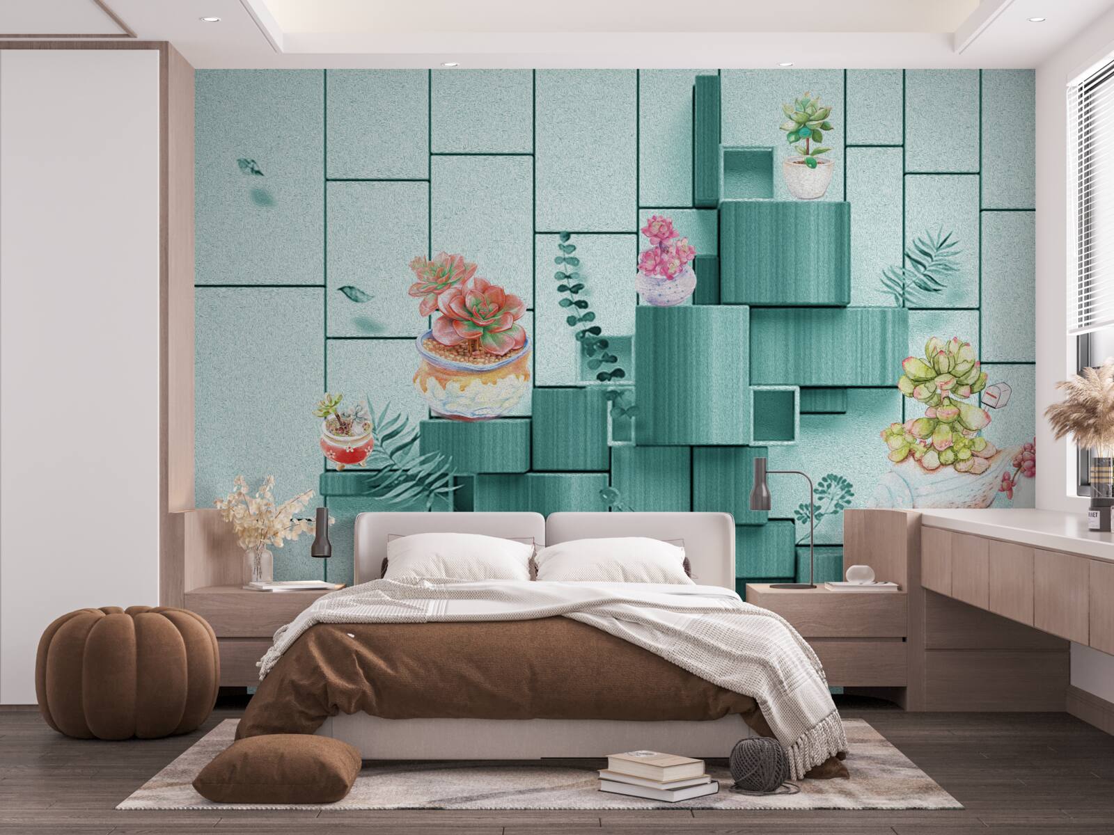 Fototapeta kvetináče s kvetmi a rastlinami