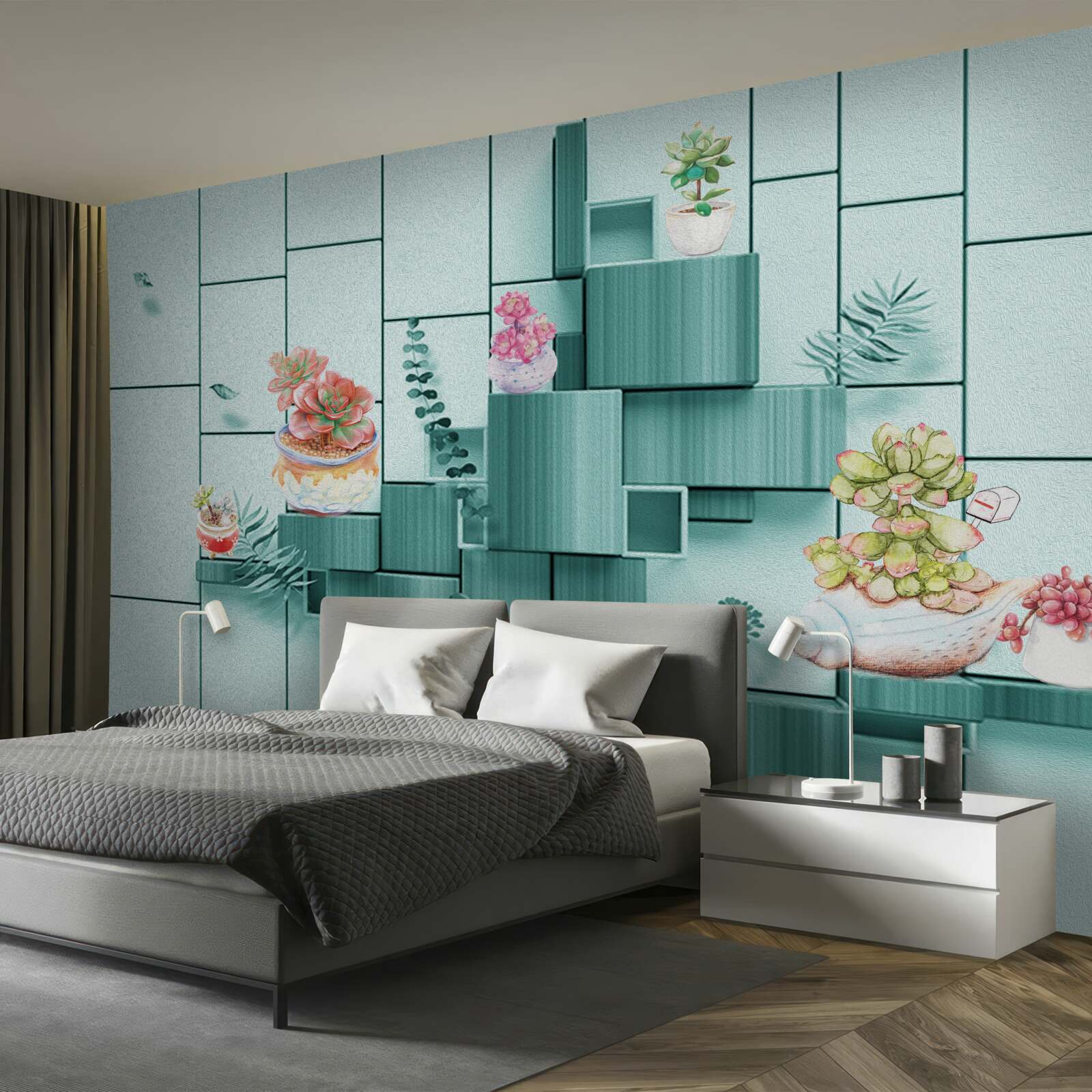 Fototapeta kvetináče s kvetmi a rastlinami